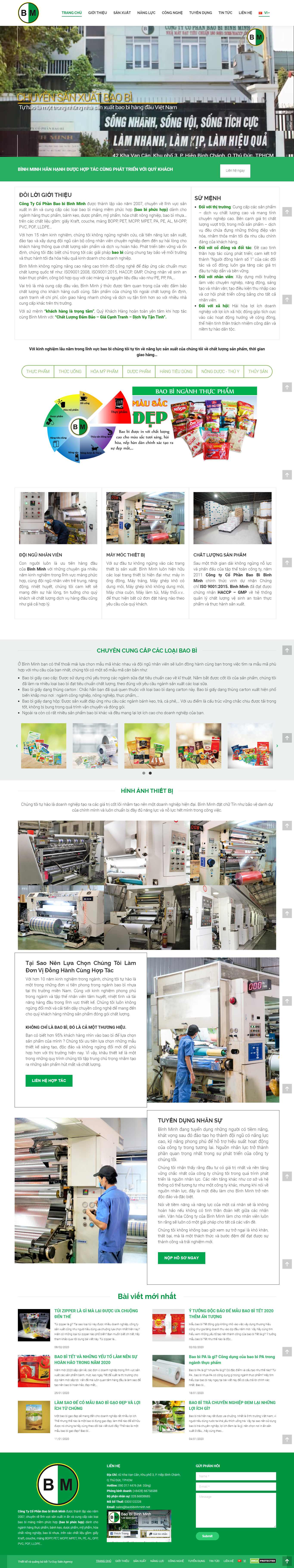 Thiết kế Website sản xuất bao bì - baobibinhminh.net - VietWebGroup.Vn
