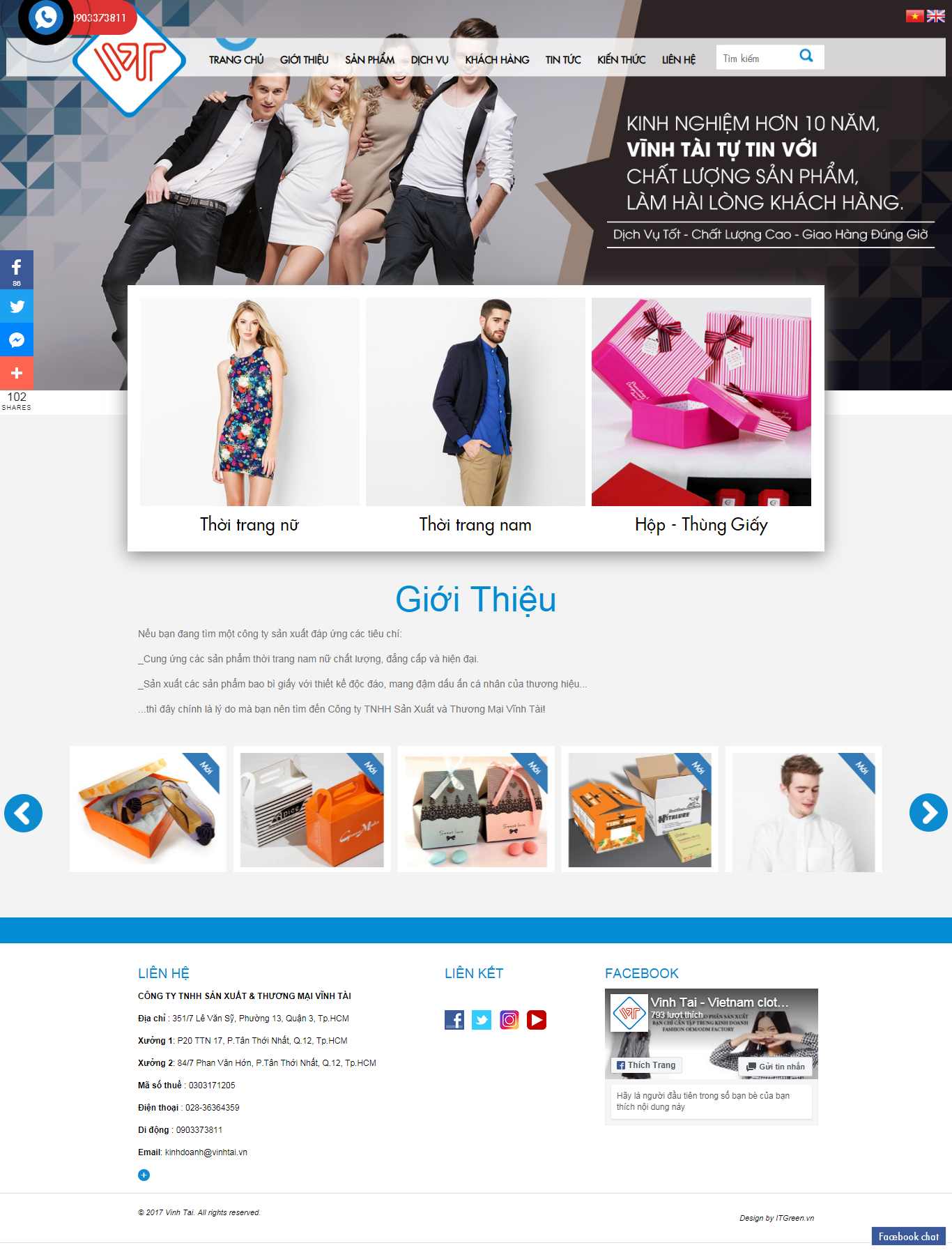 Thiết kế Website dệt may - vinhtai.vn - VietWebGroup.Vn