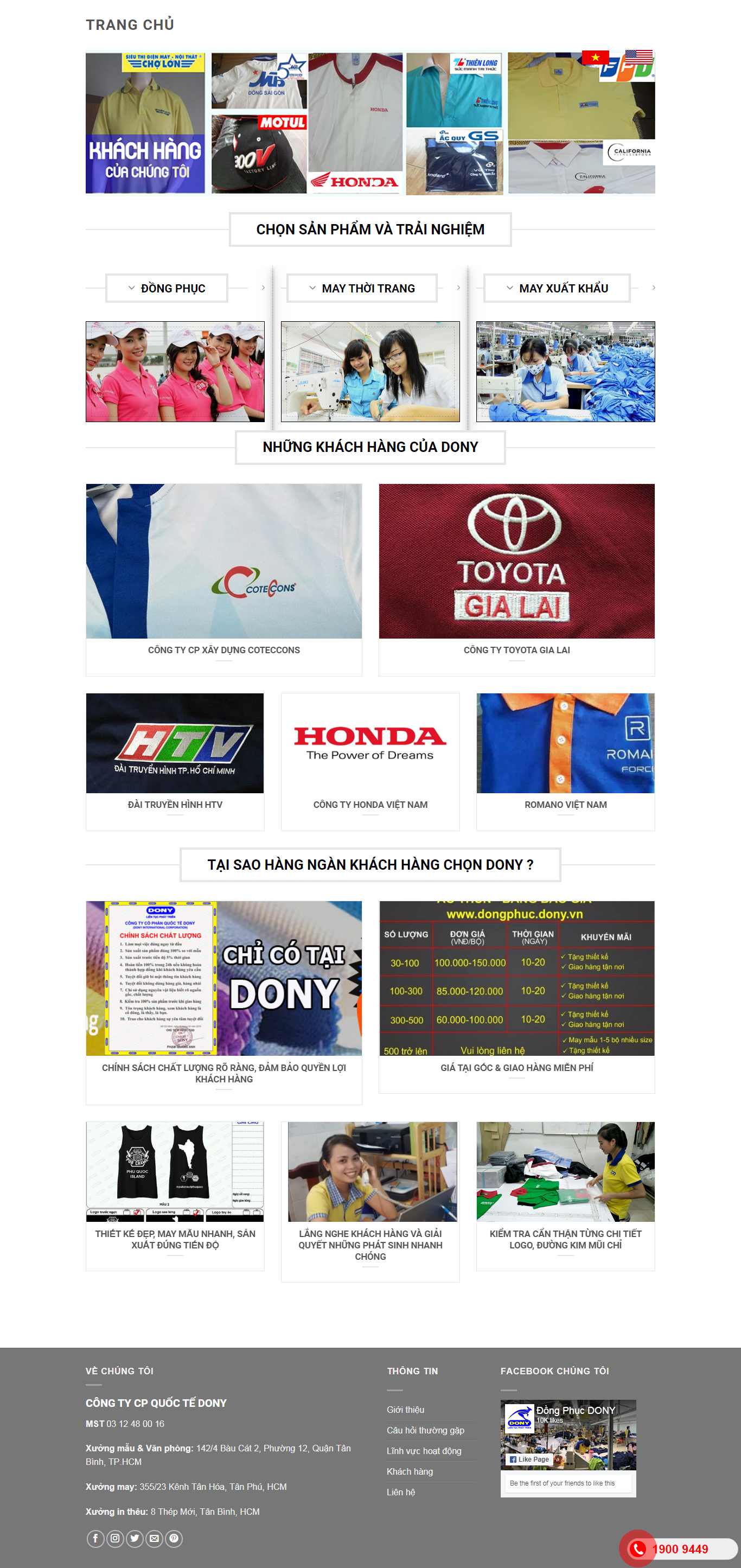 Thiết kế Website dệt may - dony.vn - VietWebGroup.Vn