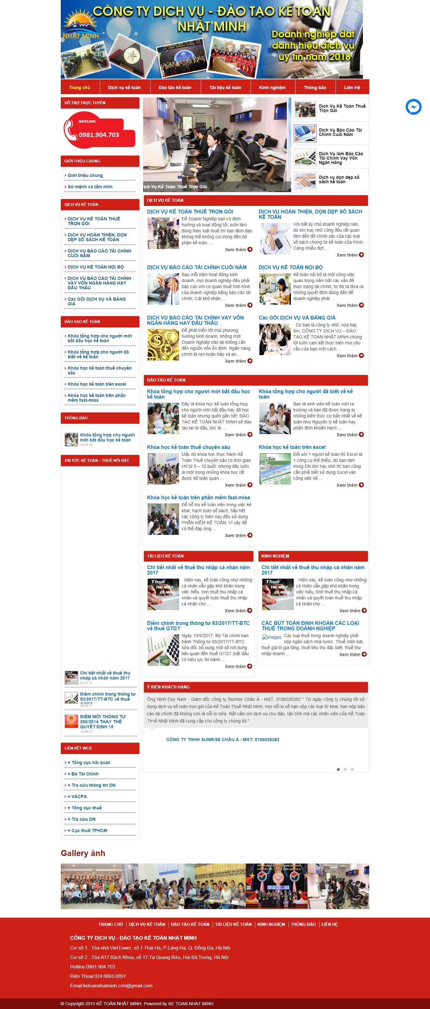 Thiết kế Website công ty kế toán - ketoannhatminh.com - VietWebGroup.Vn