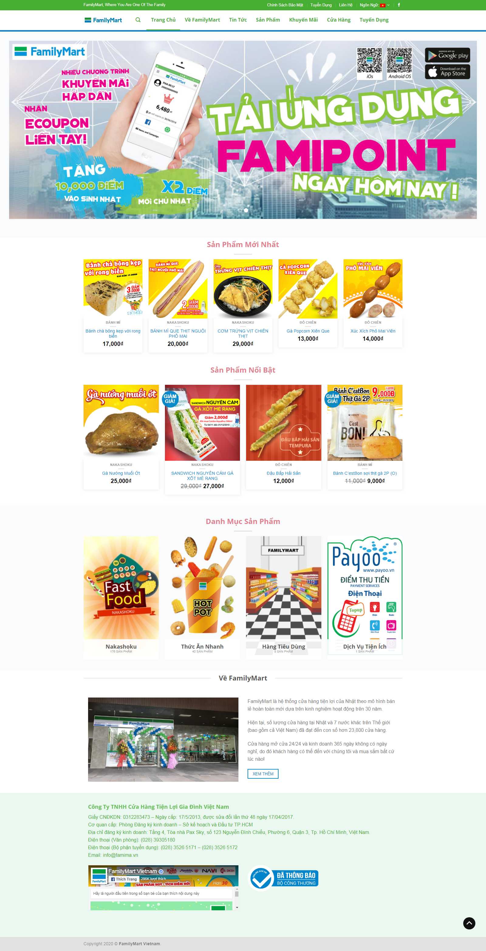 Thiết kế Website cửa hàng - www.famima.vn - VietWebGroup.Vn