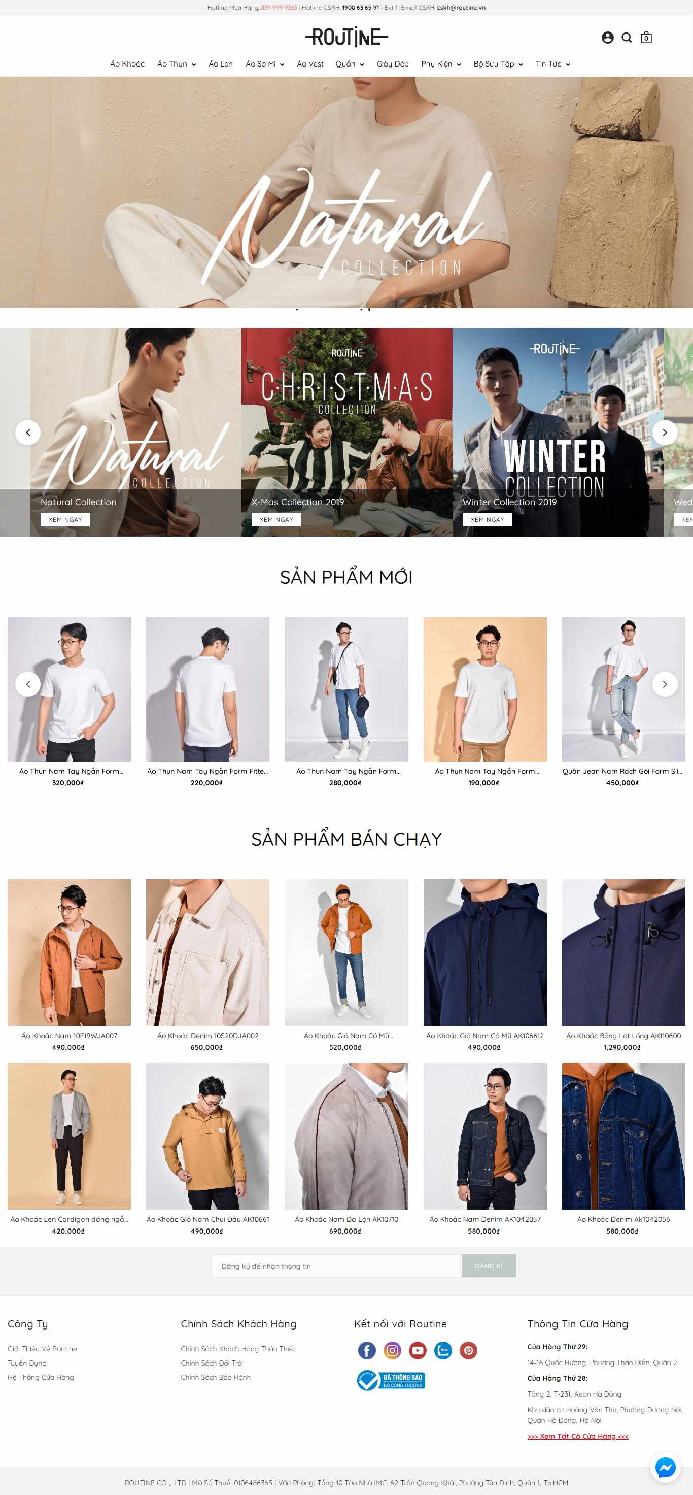 Thiết kế Website thời trang nam - routine.vn - VietWebGroup.Vn