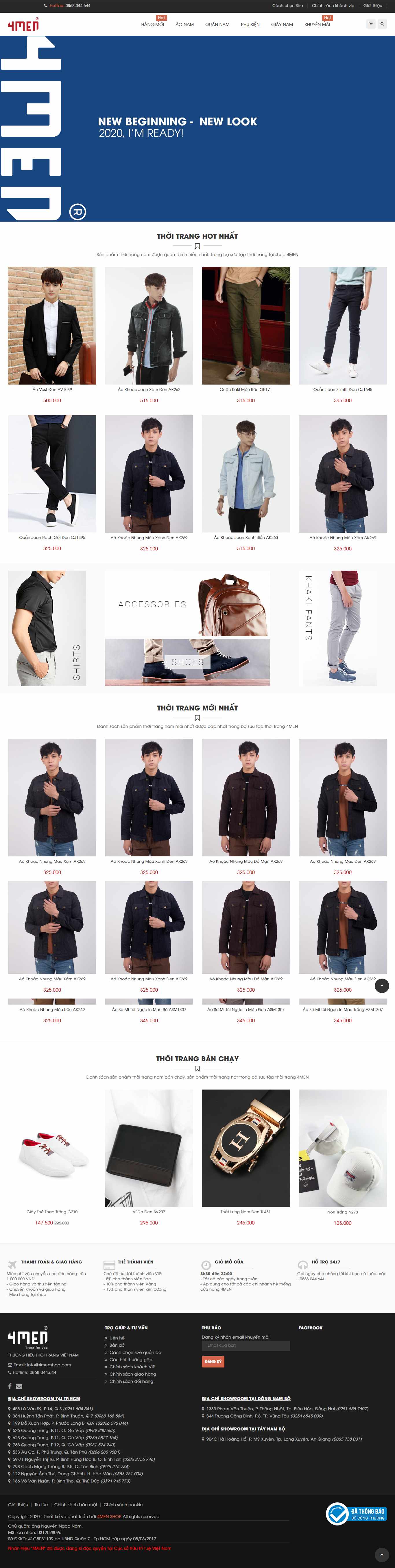 Thiết kế Website thời trang nam - 4menshop.com - VietWebGroup.Vn