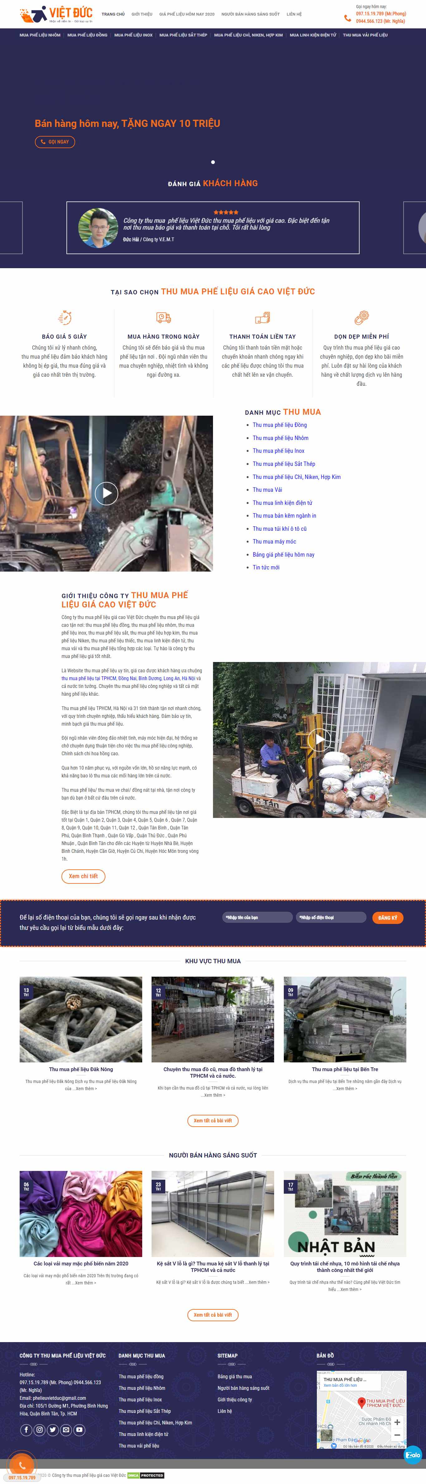 Thiết kế Website mua bán sắt vụn - phelieuvietduc.com - VietWebGroup.Vn