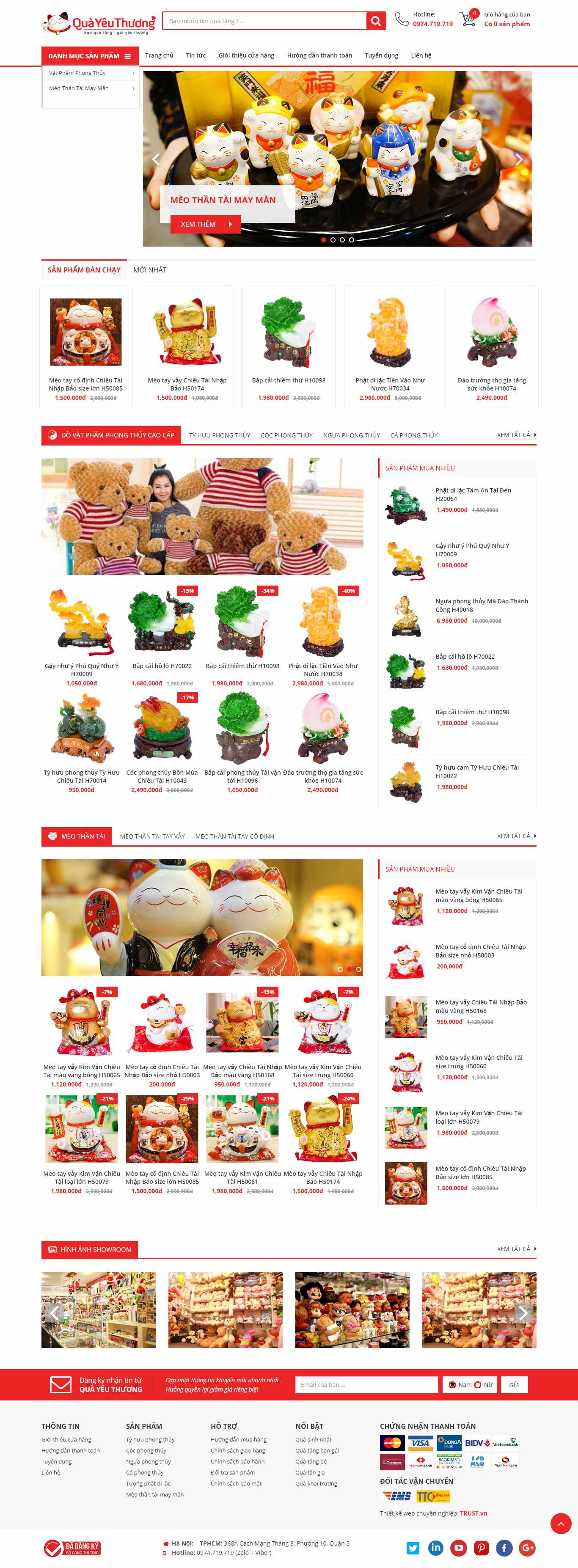 Thiết kế Website vật phẩm phong thủy - quayeuthuong.net - VietWebGroup.Vn