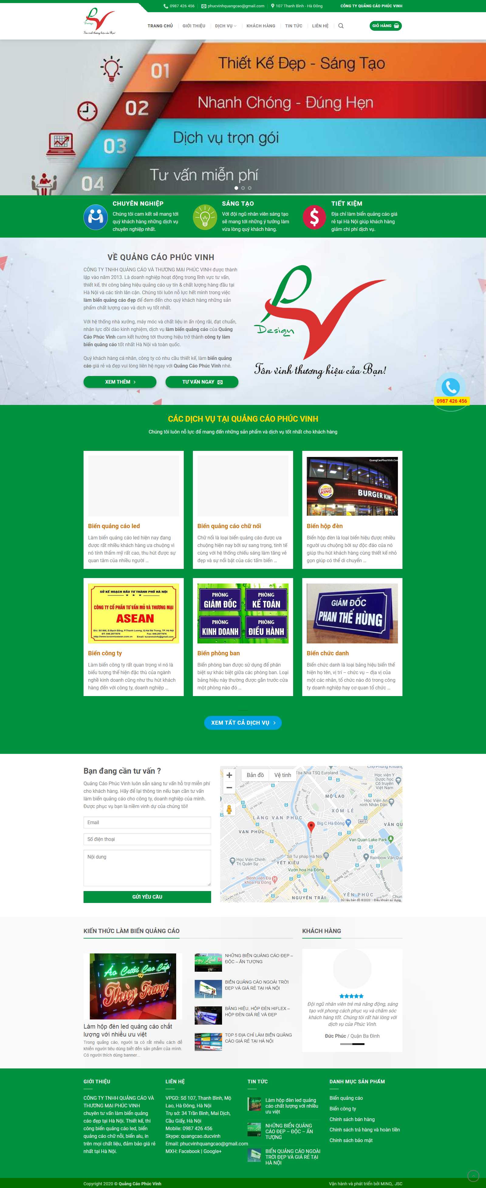 Thiết kế Website làm biển quảng cáo - quangcaophucvinh.com - VietWebGroup.Vn