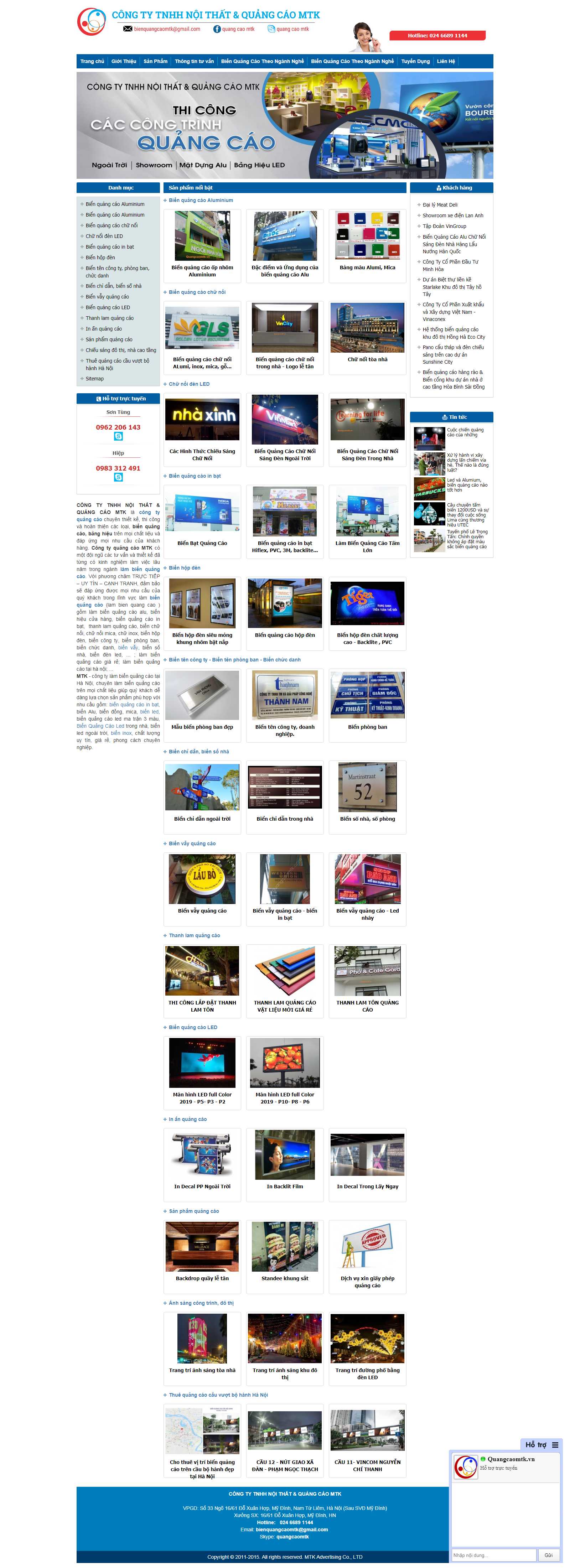 Thiết kế Website làm biển quảng cáo - quangcaomtk.vn - VietWebGroup.Vn