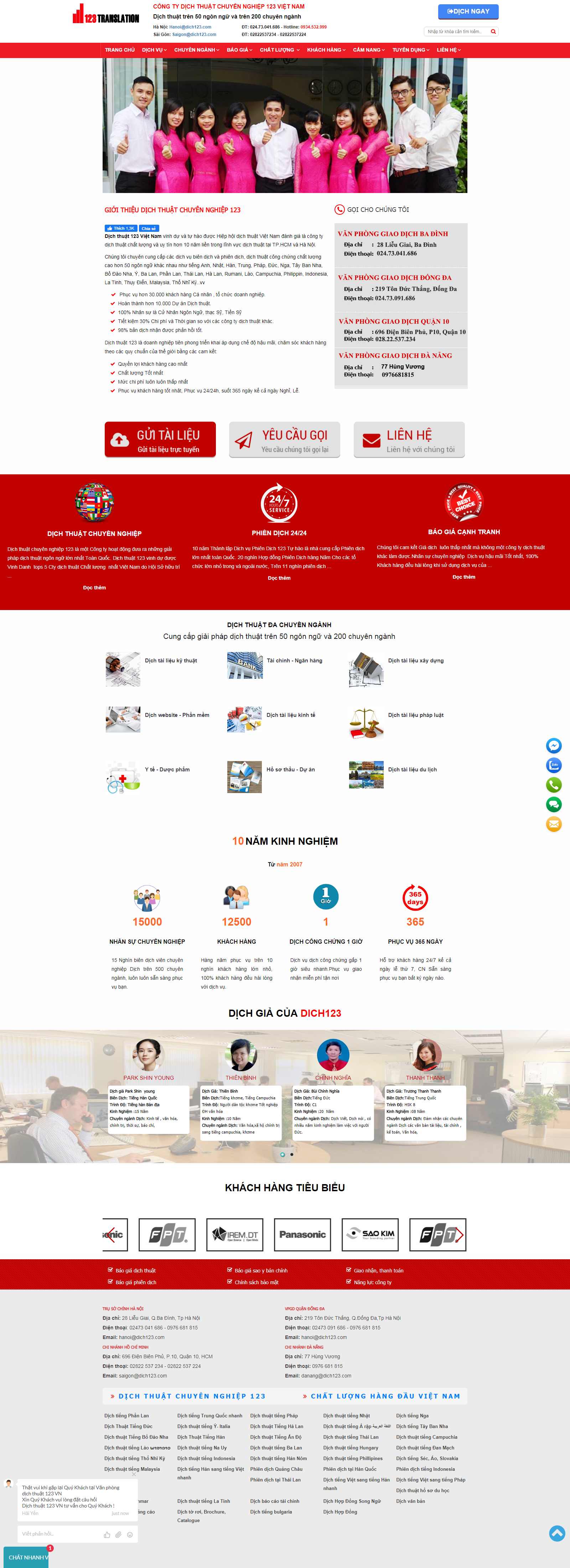 Thiết kế Website dịch thuật - dich123.com - VietWebGroup.Vn