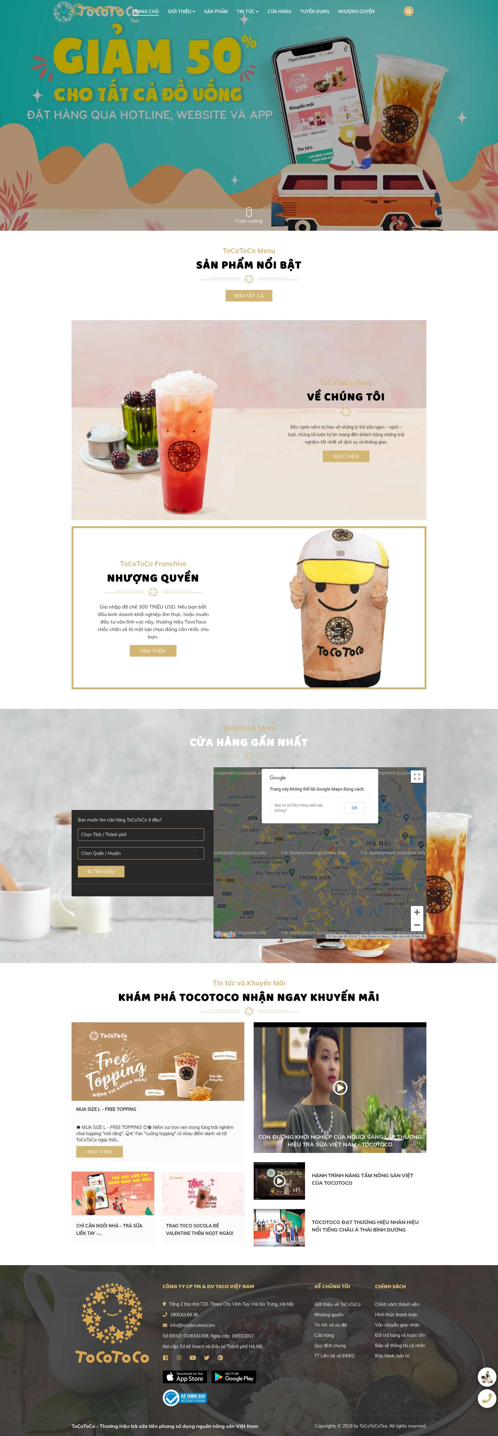 Thiết kế Website trà sữa - tocotocotea.com - VietWebGroup.Vn