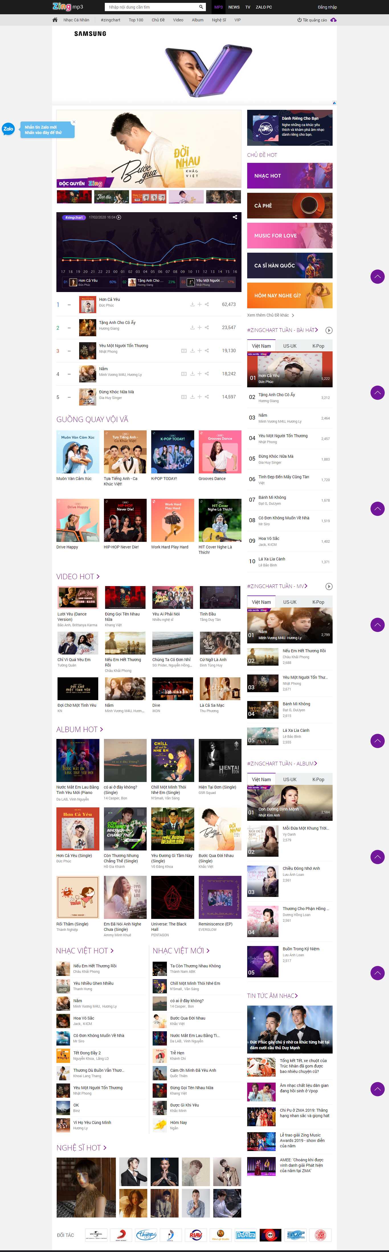 Thiết kế Website giải trí - mp3.zing.vn - VietWebGroup.Vn