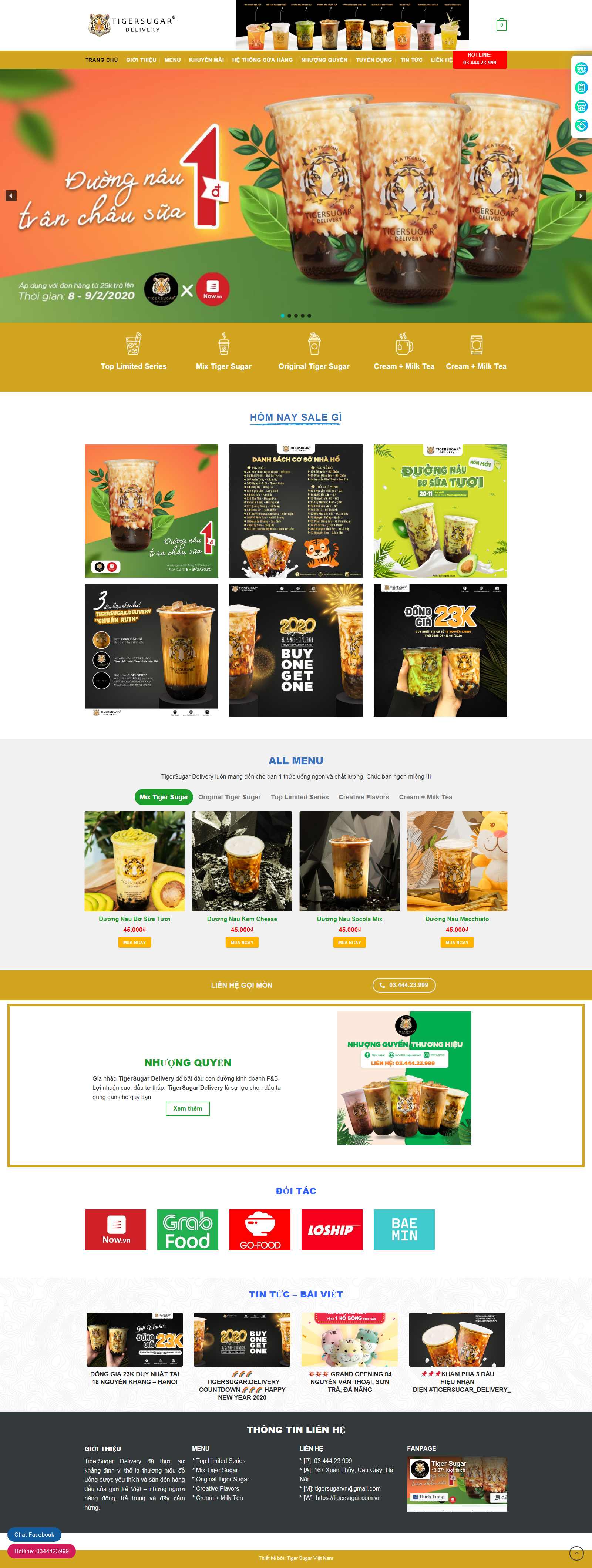 Thiết kế Website trà sữa - tigersugar.com.vn - VietWebGroup.Vn