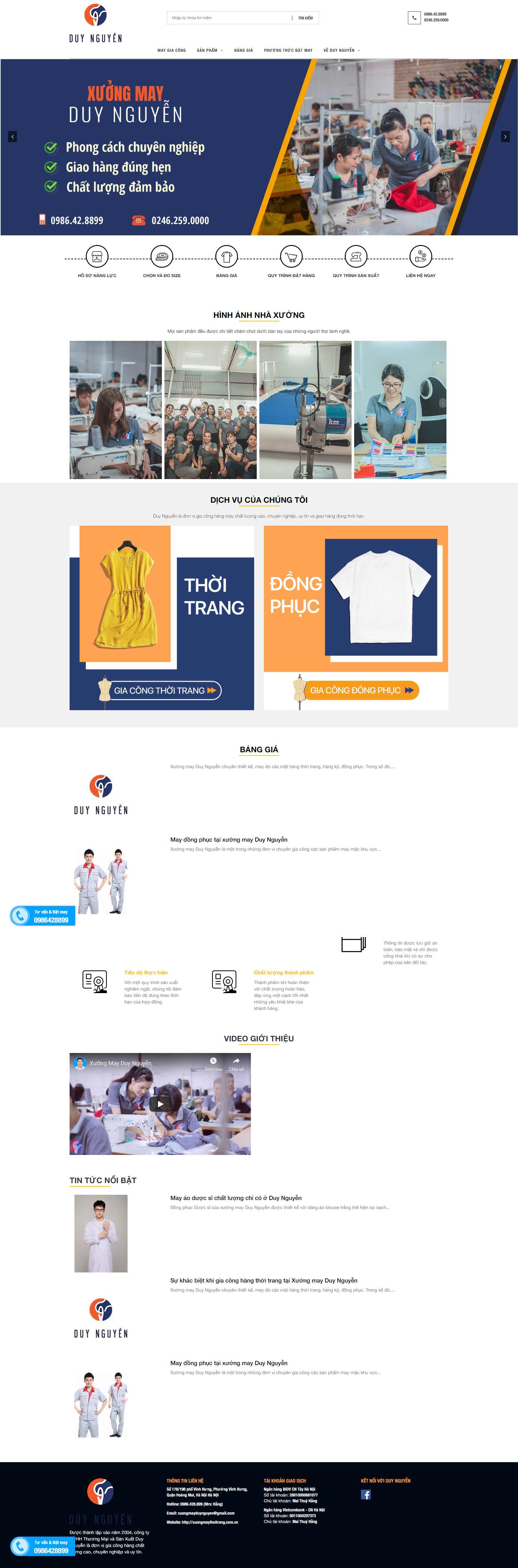 Thiết kế Website xí nghiệp - xuongmaythoitrang.com.vn - VietWebGroup.Vn