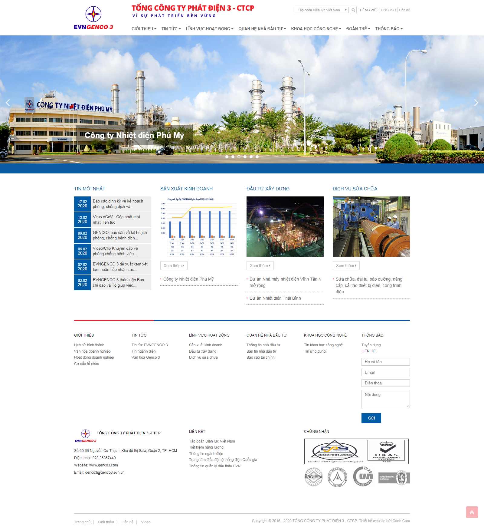 Thiết kế Website nhà máy - www.genco3.com - VietWebGroup.Vn