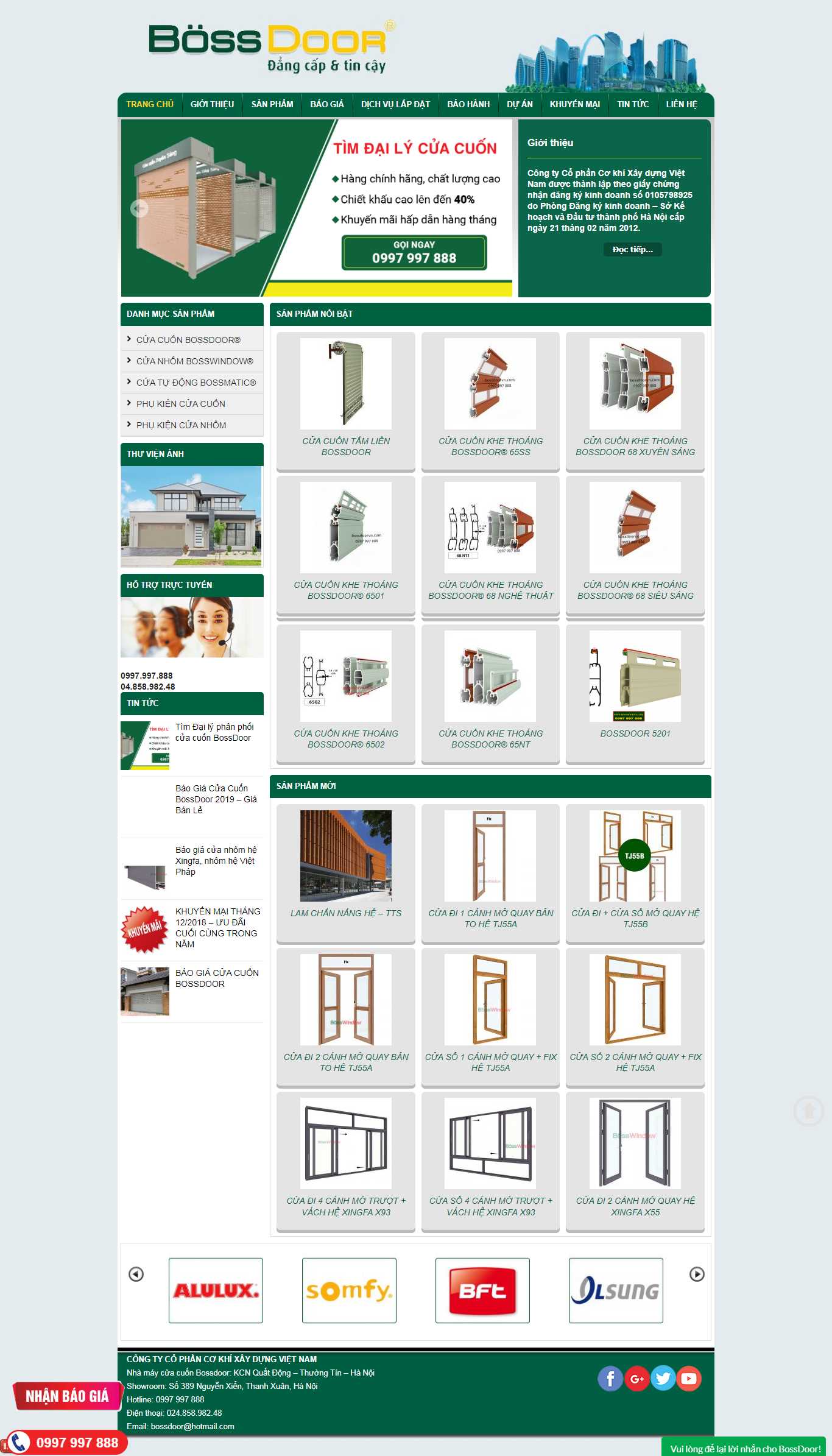 Thiết kế Website cửa cuốn - www.bossdoorvn.com - VietWebGroup.Vn