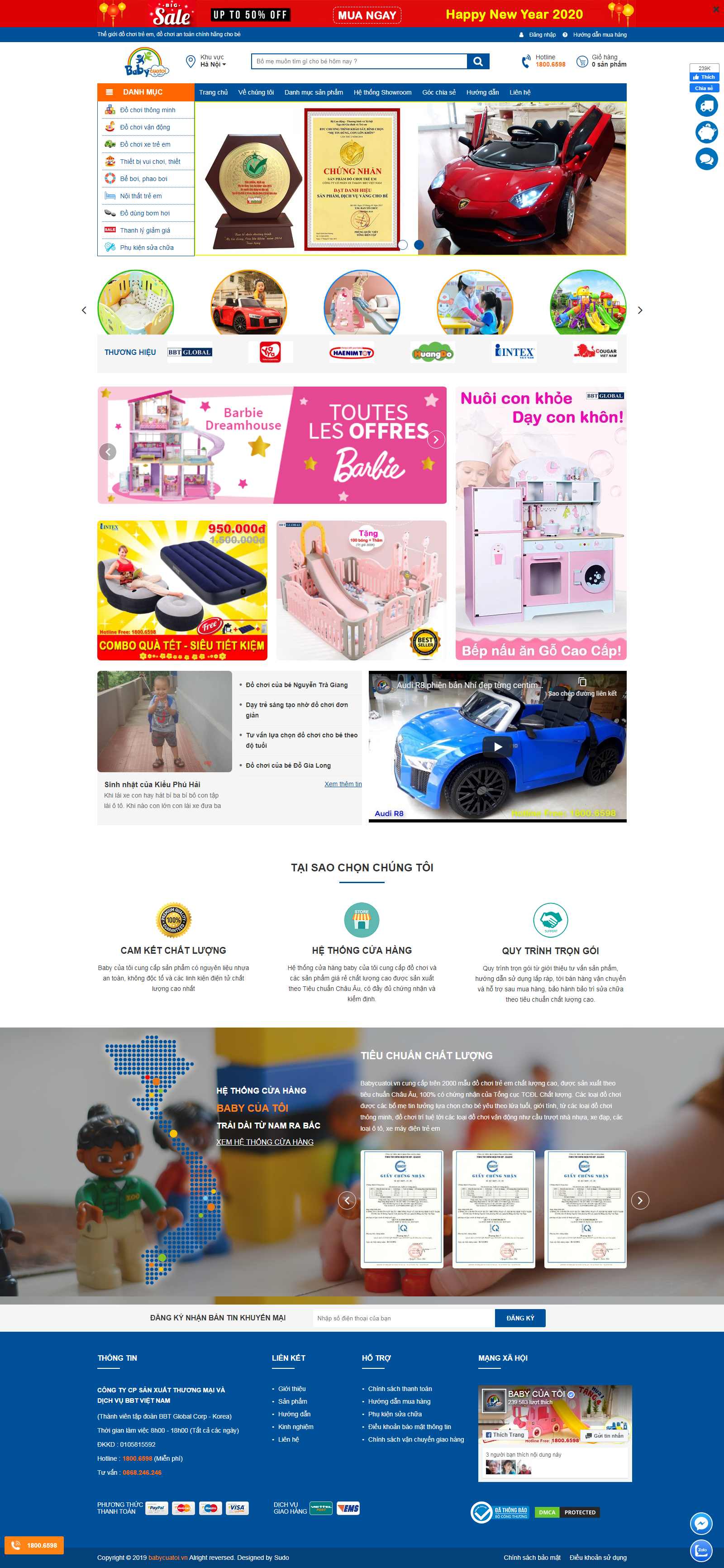 Thiết kế Website đồ chơi ô tô - babycuatoi.vn - VietWebGroup.Vn