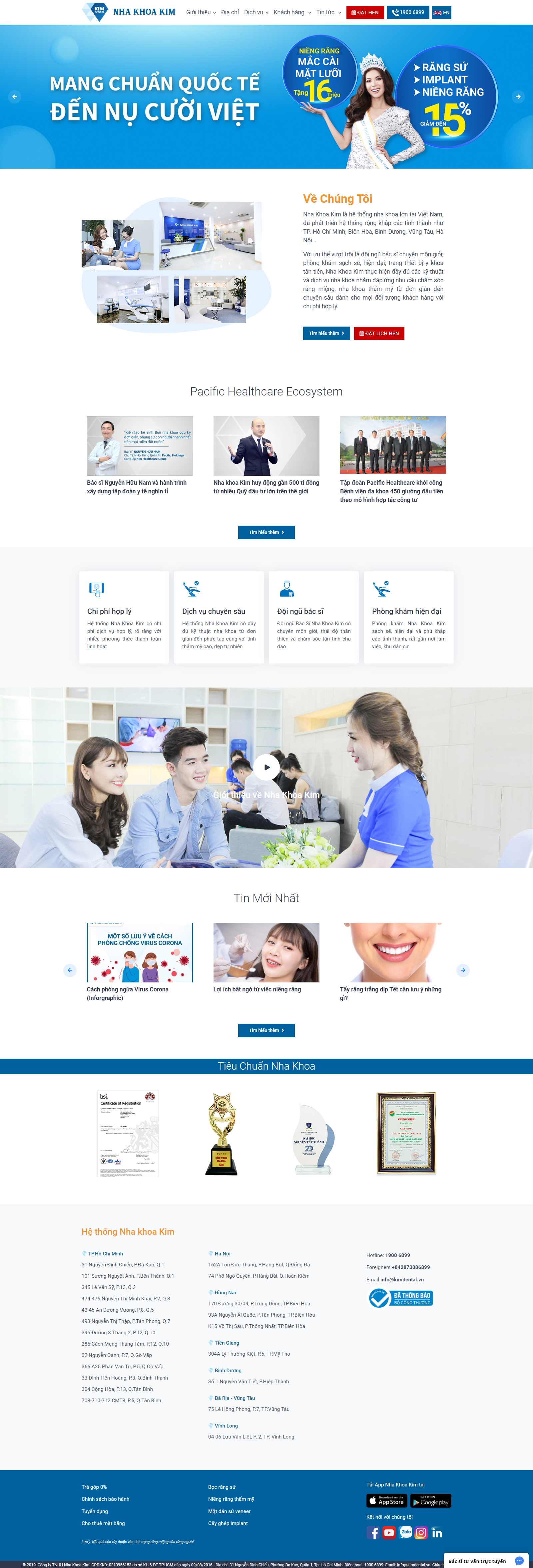 Thiết kế Website nha khoa - nhakhoakim.com - VietWebGroup.Vn