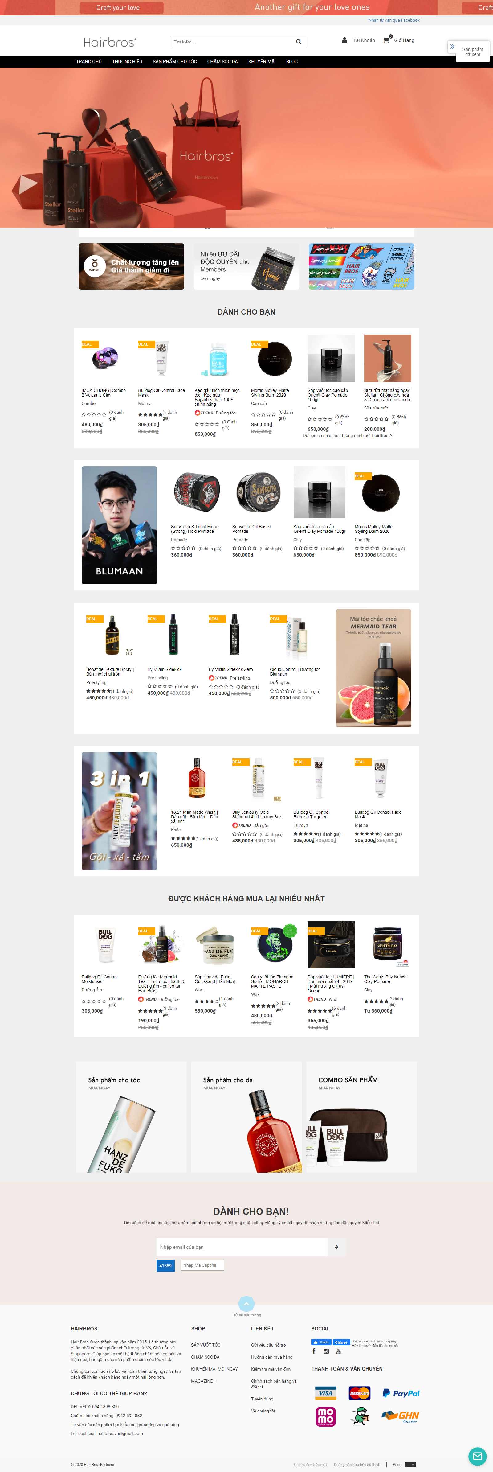 Thiết kế Website sáp vuốt tóc - hairbros.vn - VietWebGroup.Vn
