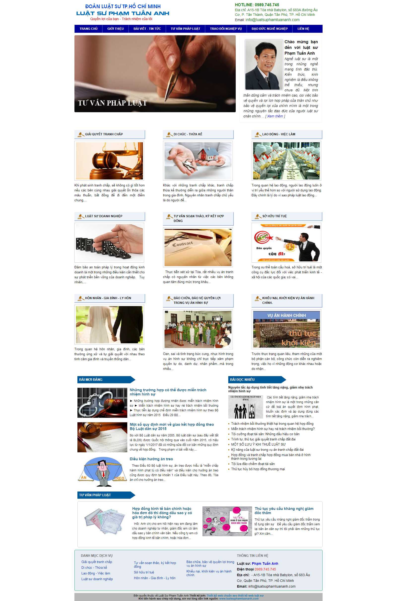 Thiết kế Website luật sư - luatsuphamtuananh.com - VietWebGroup.Vn