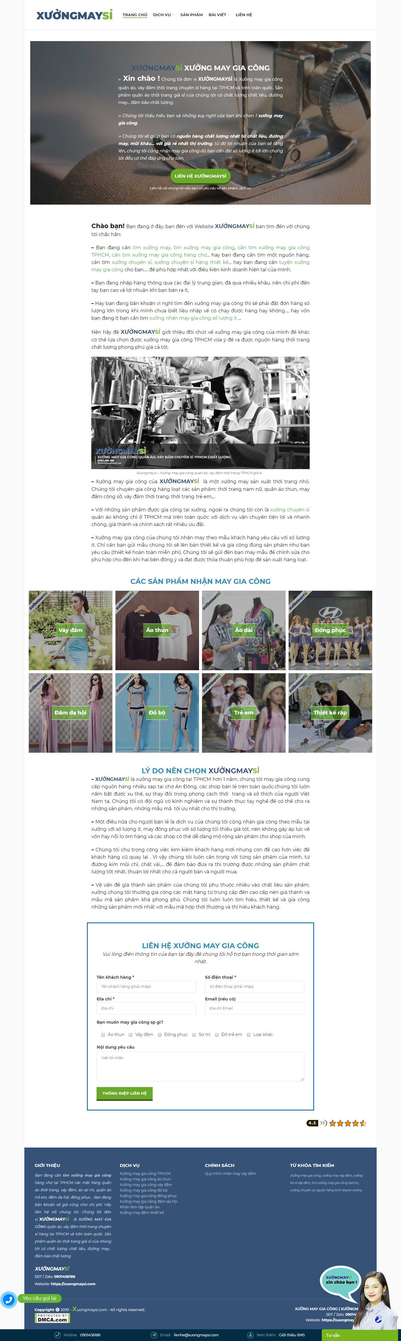 Thiết kế Website xưởng may - xuongmaysi.com - VietWebGroup.Vn