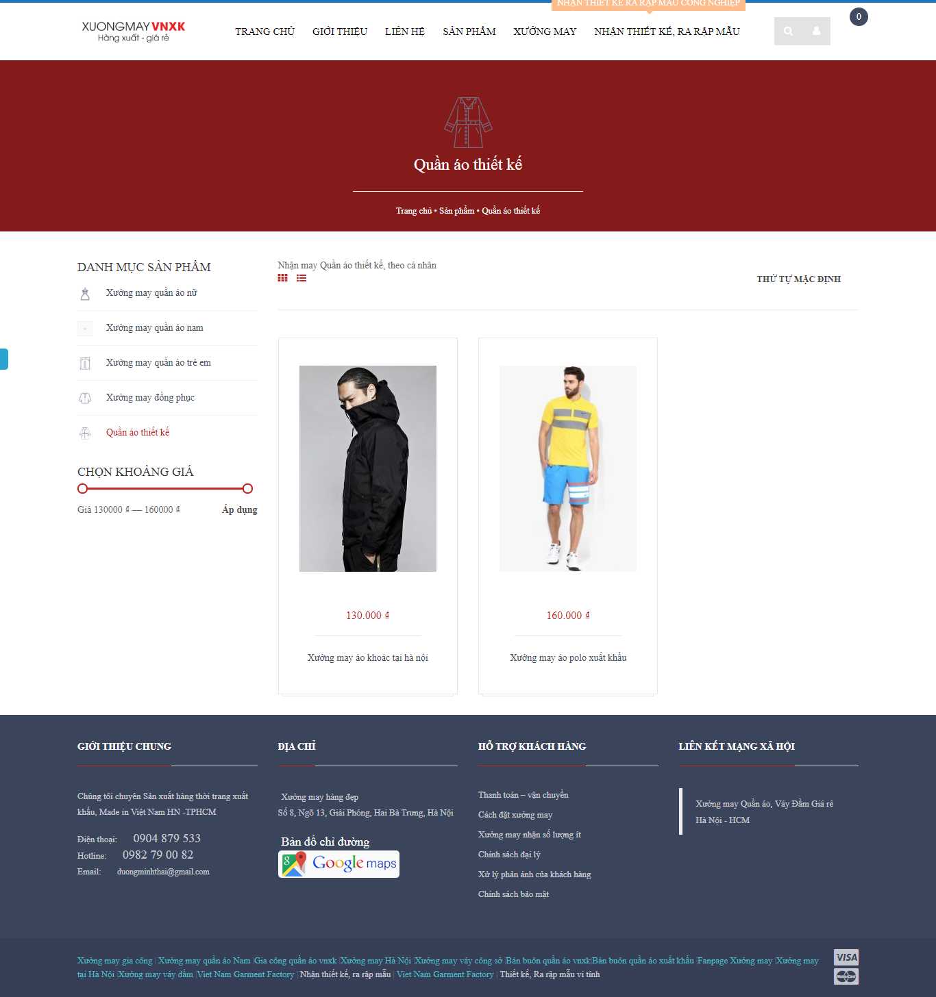 Thiết kế Website xưởng may - xuongmayvnxk.com - VietWebGroup.Vn