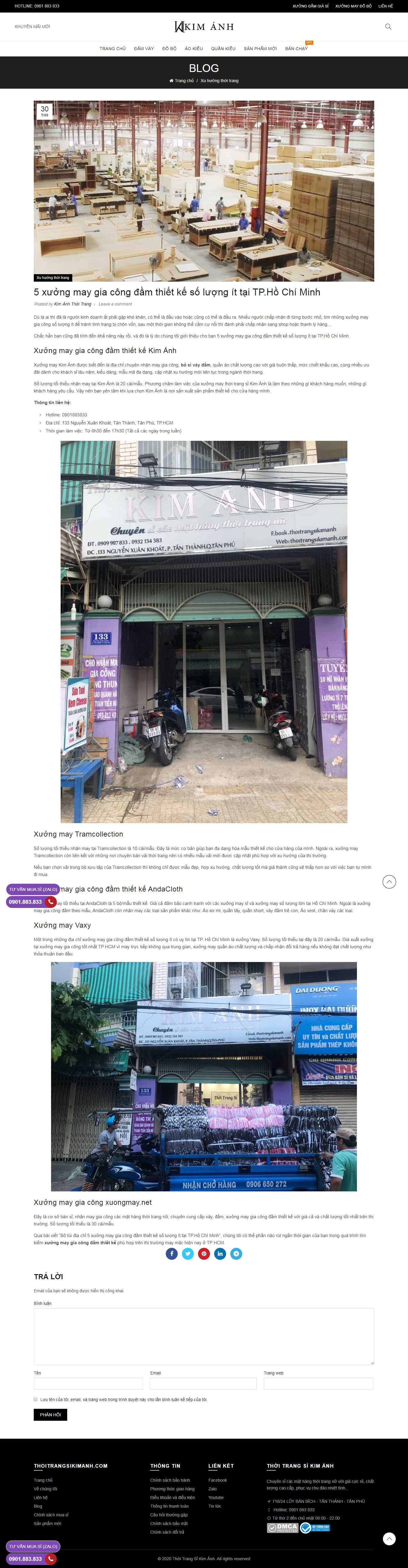Thiết kế Website xưởng may - thoitrangsikimanh.com - VietWebGroup.Vn