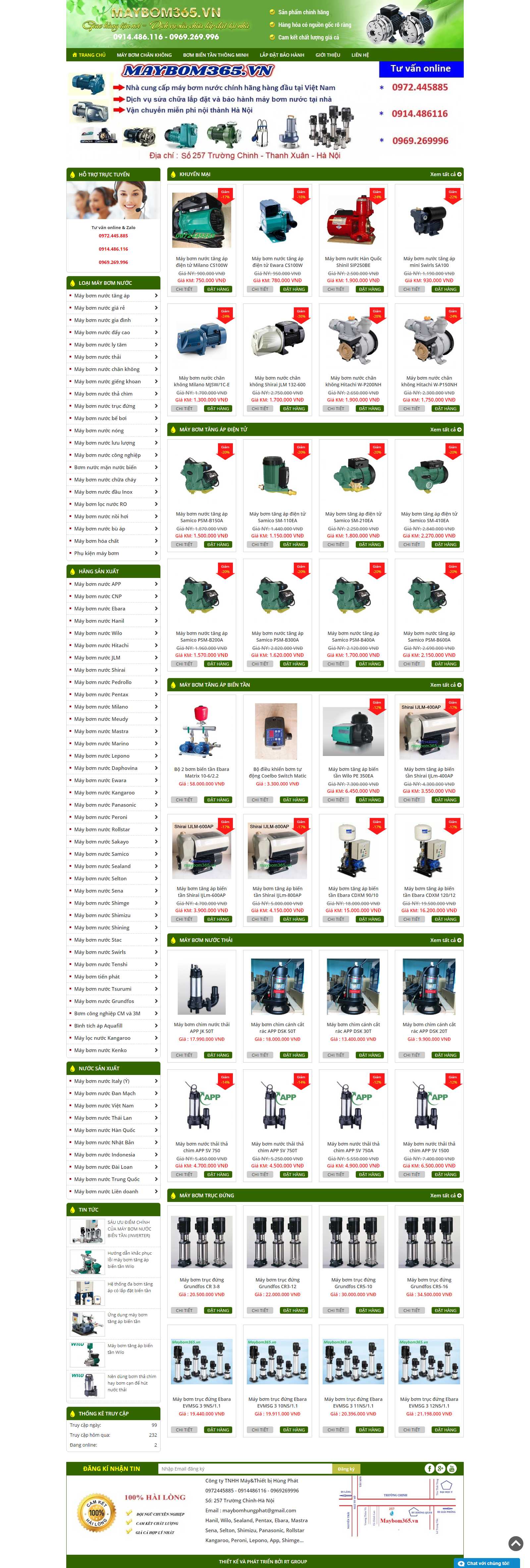 Thiết kế Website máy bơm nước - maybom365.vn - VietWebGroup.Vn