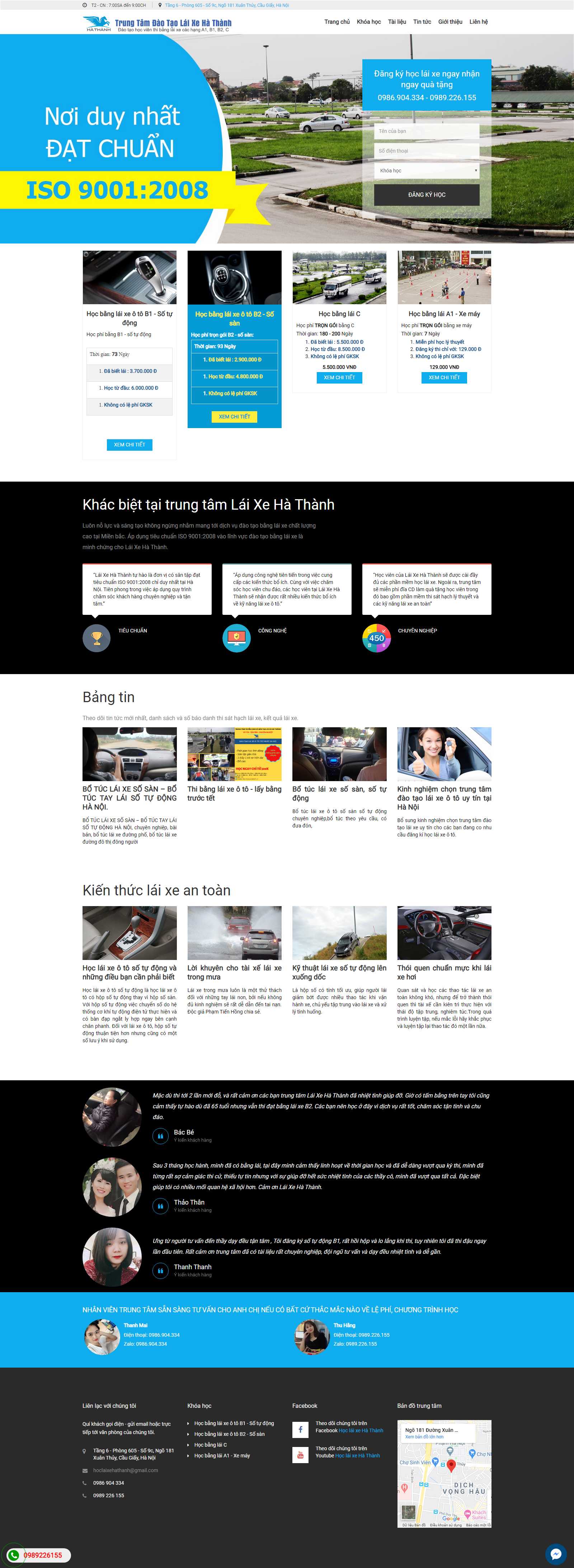 Thiết kế Website đào tạo lái xe - hoclaixehathanh.vn - VietWebGroup.Vn
