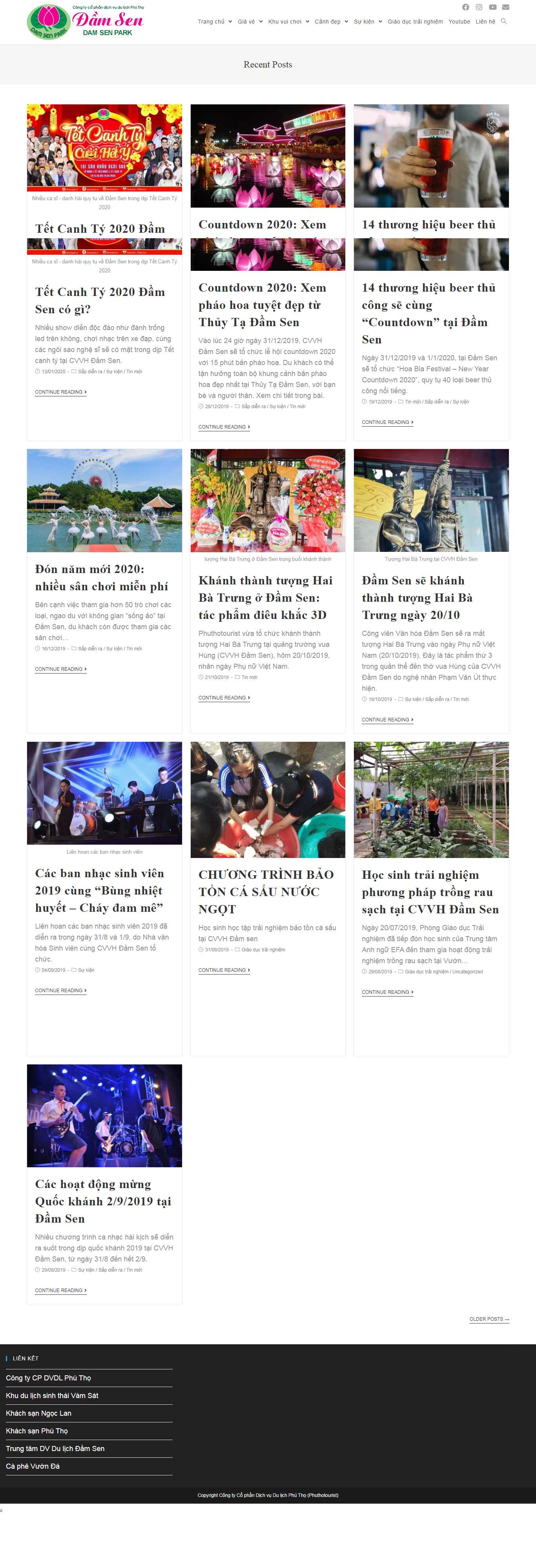 Thiết kế Website giải trí - damsenpark.vn - VietWebGroup.Vn