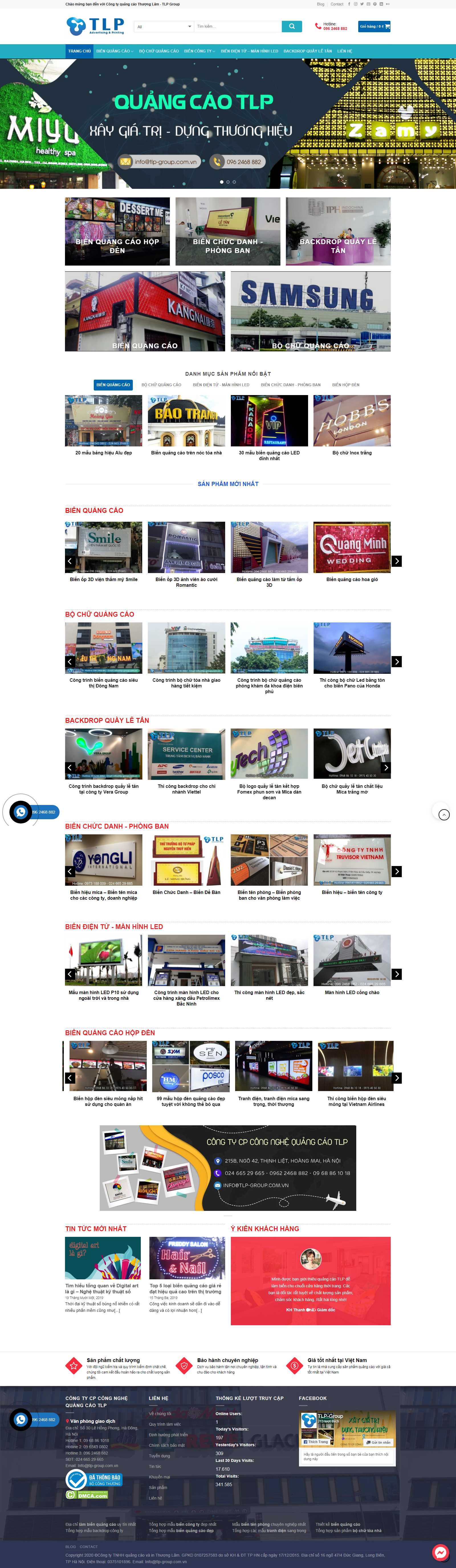 Thiết kế Website làm biển quảng cáo - thegioibienquangcao.com - VietWebGroup.Vn