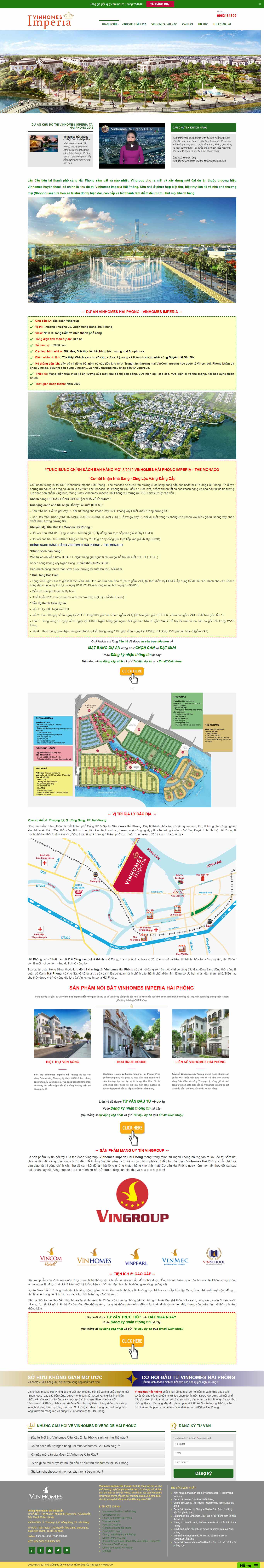 Thiết kế Website dự án bds - duanvinhomeshaiphong.vn - VietWebGroup.Vn