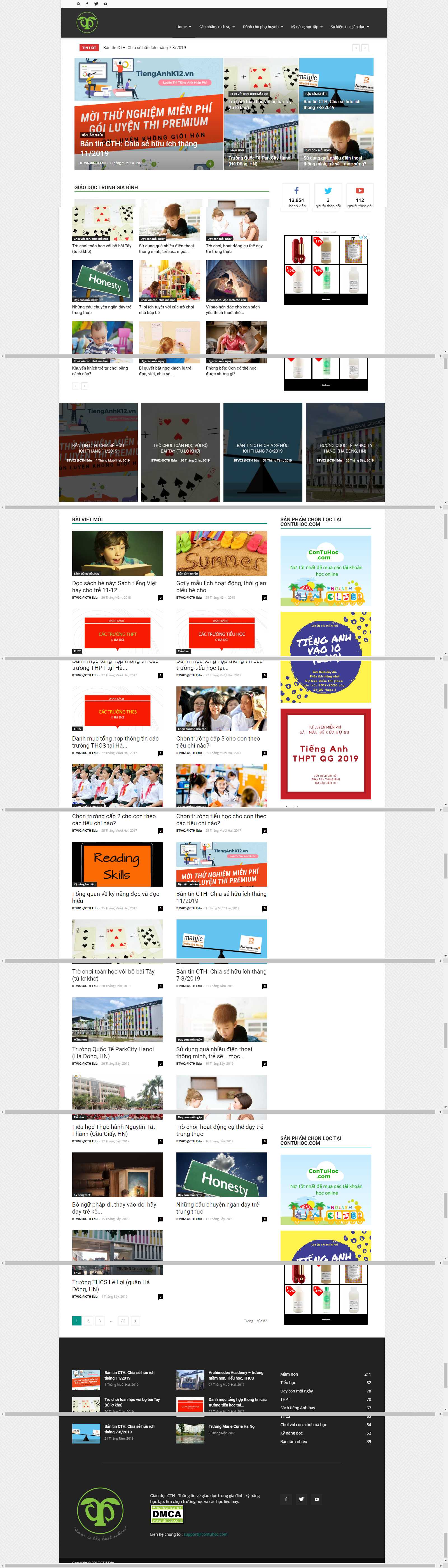 Thiết kế Website trường phổ thông - cth.edu.vn - VietWebGroup.Vn