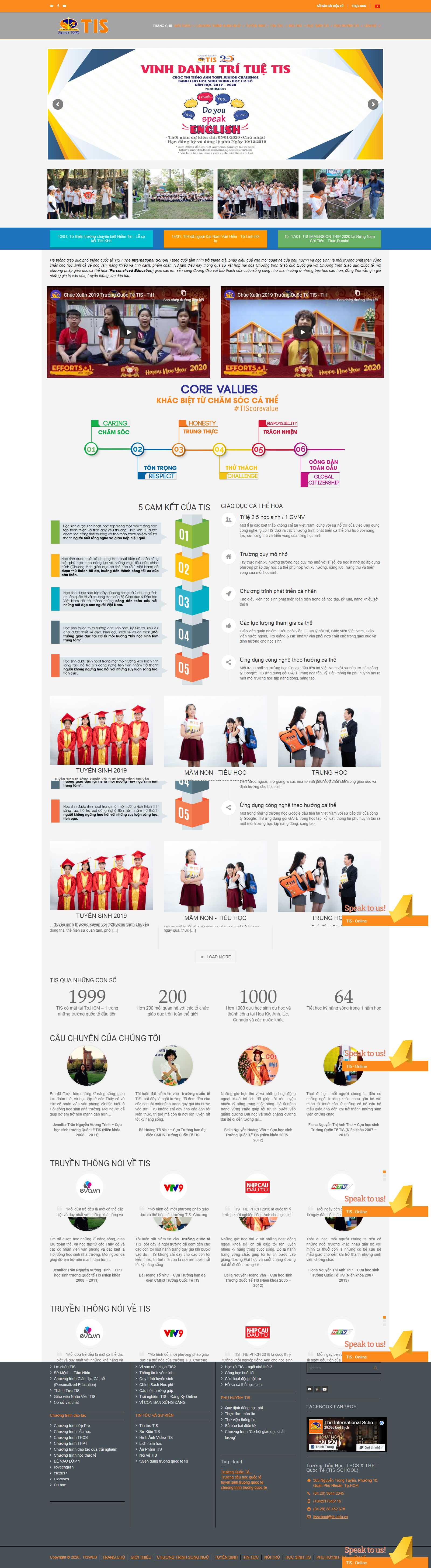 Thiết kế Website trường phổ thông - tis.edu.vn - VietWebGroup.Vn