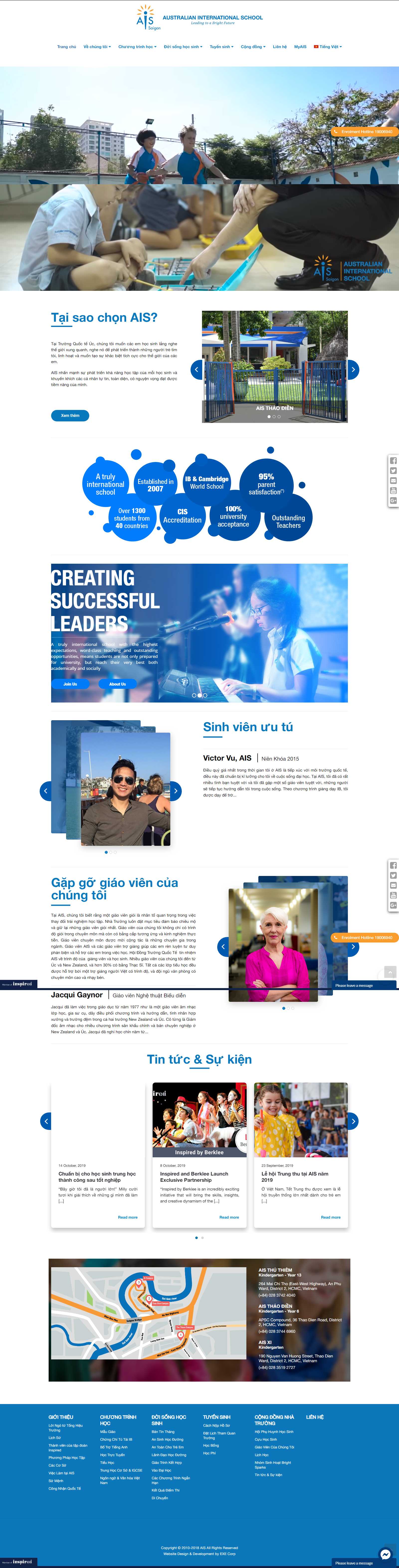 Thiết kế Website trường phổ thông - www.aisvietnam.com - VietWebGroup.Vn