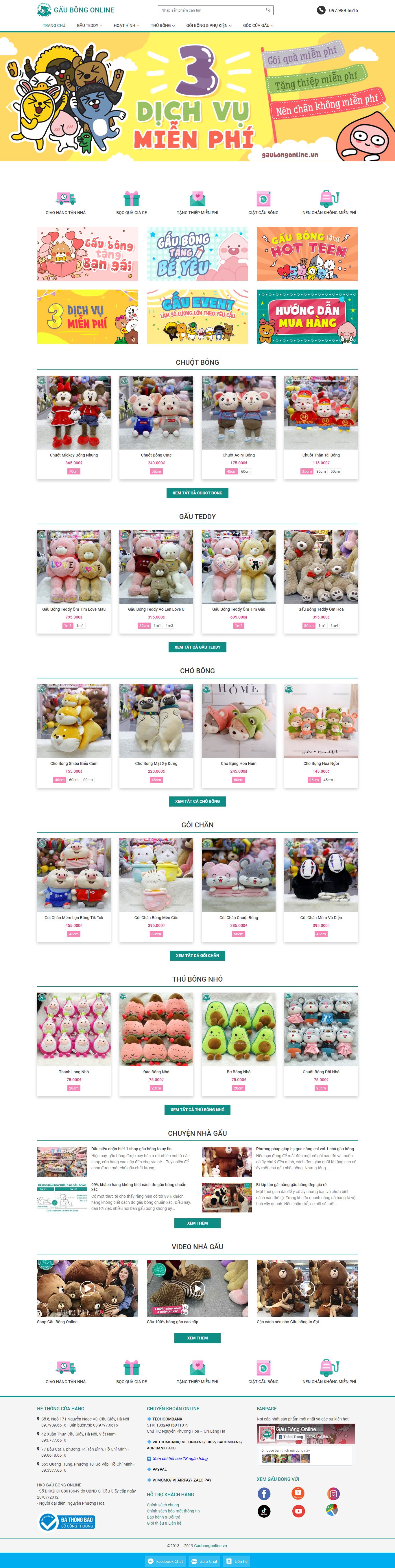 Thiết kế Website thú nhồi bông - gaubongonline.vn - VietWebGroup.Vn