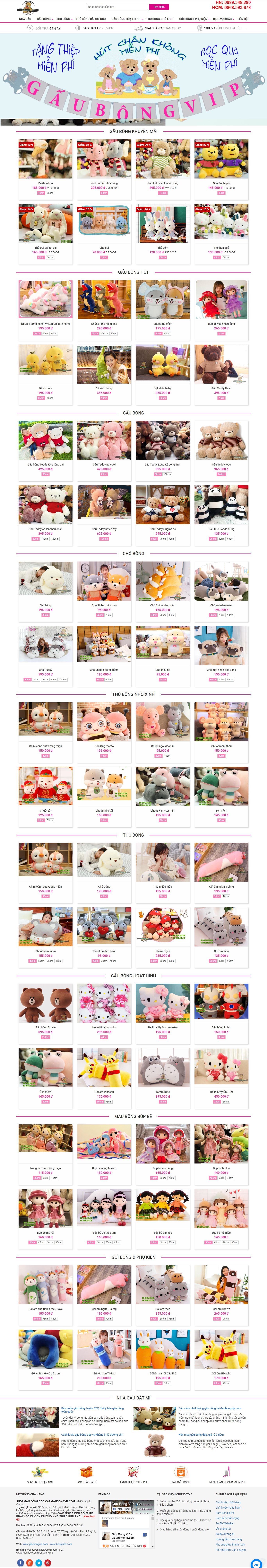 Thiết kế Website thú nhồi bông - www.gaubongvip.com - VietWebGroup.Vn