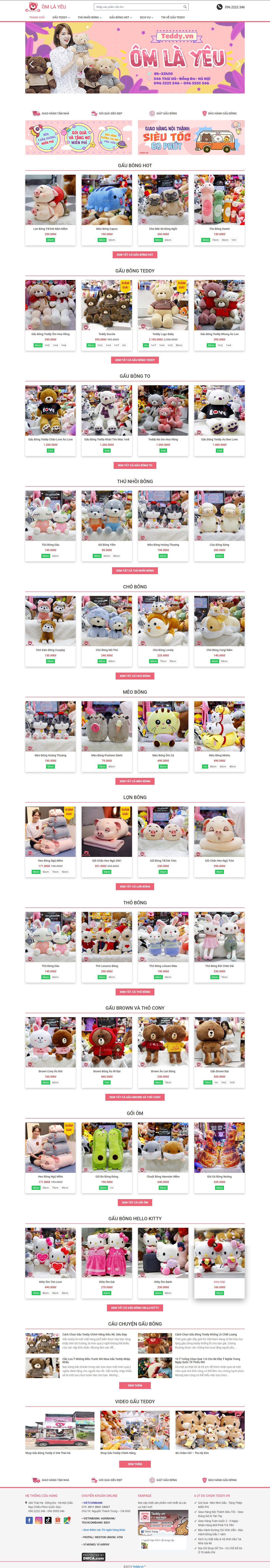Thiết kế Website thú nhồi bông - teddy.vn - VietWebGroup.Vn