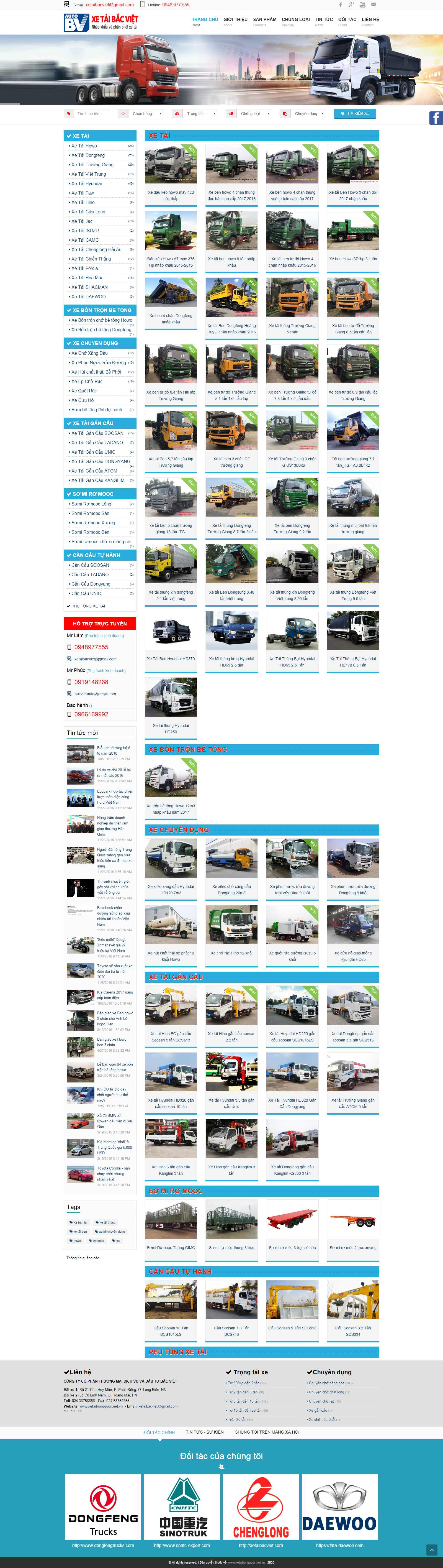 Thiết kế Website phụ tùng ô tô - xetaitrungquoc.net.vn - VietWebGroup.Vn