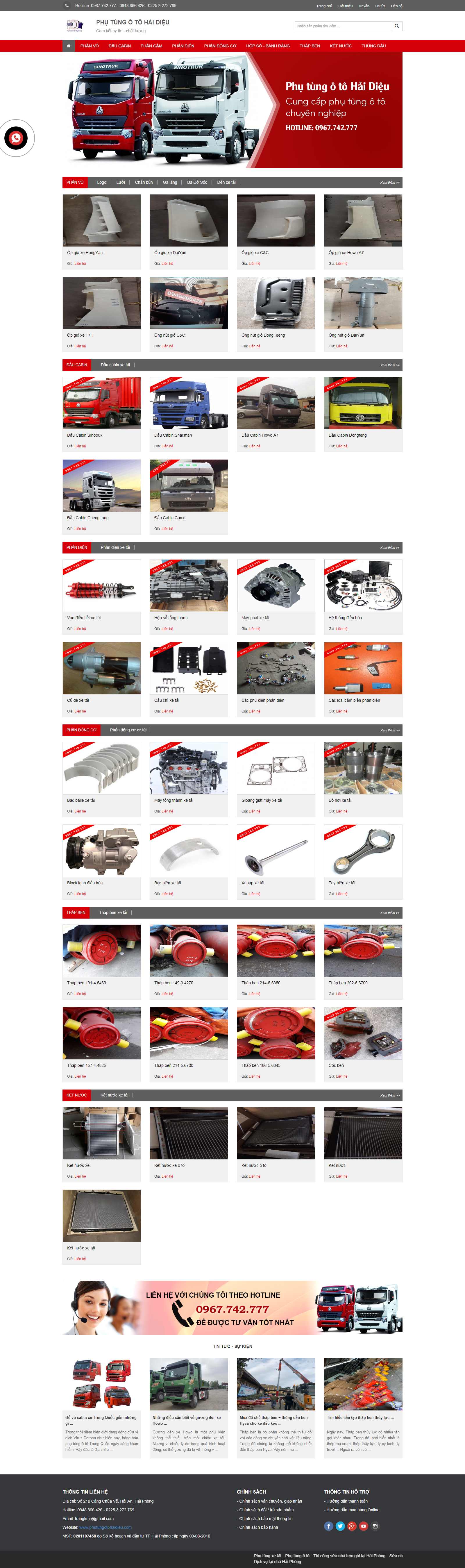 Thiết kế Website phụ tùng ô tô - phutungotohaidieu.com - VietWebGroup.Vn