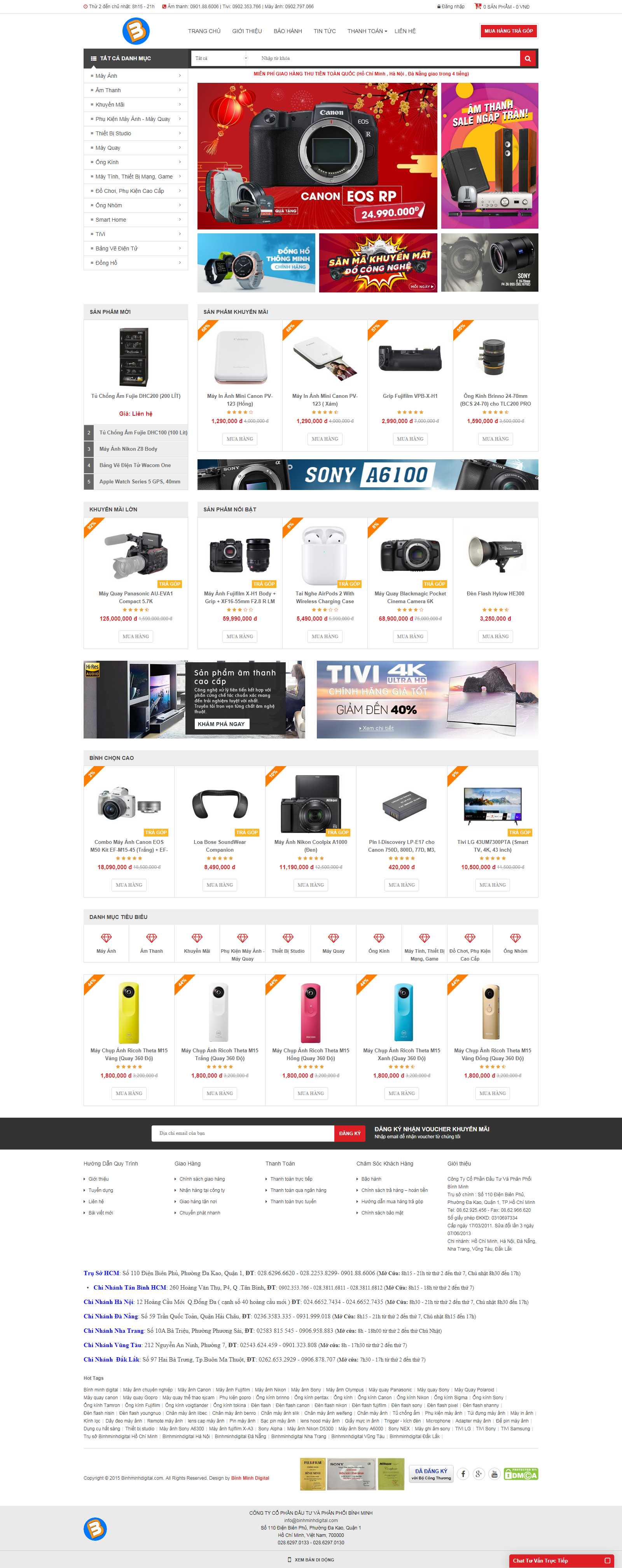 Thiết kế Website bán máy ảnh - binhminhdigital.com - VietWebGroup.Vn