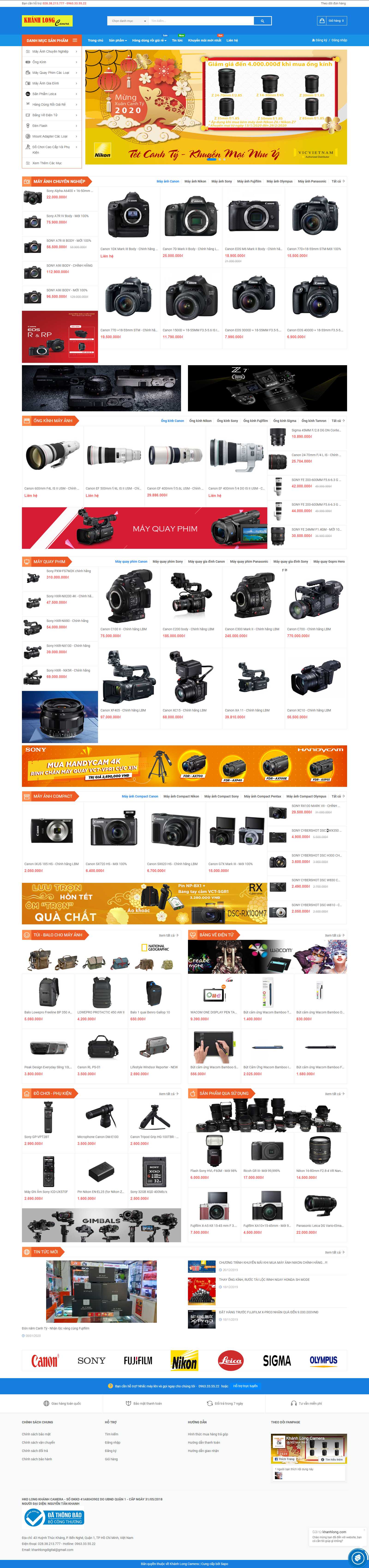 Thiết kế Website bán máy ảnh - khanhlong.com - VietWebGroup.Vn