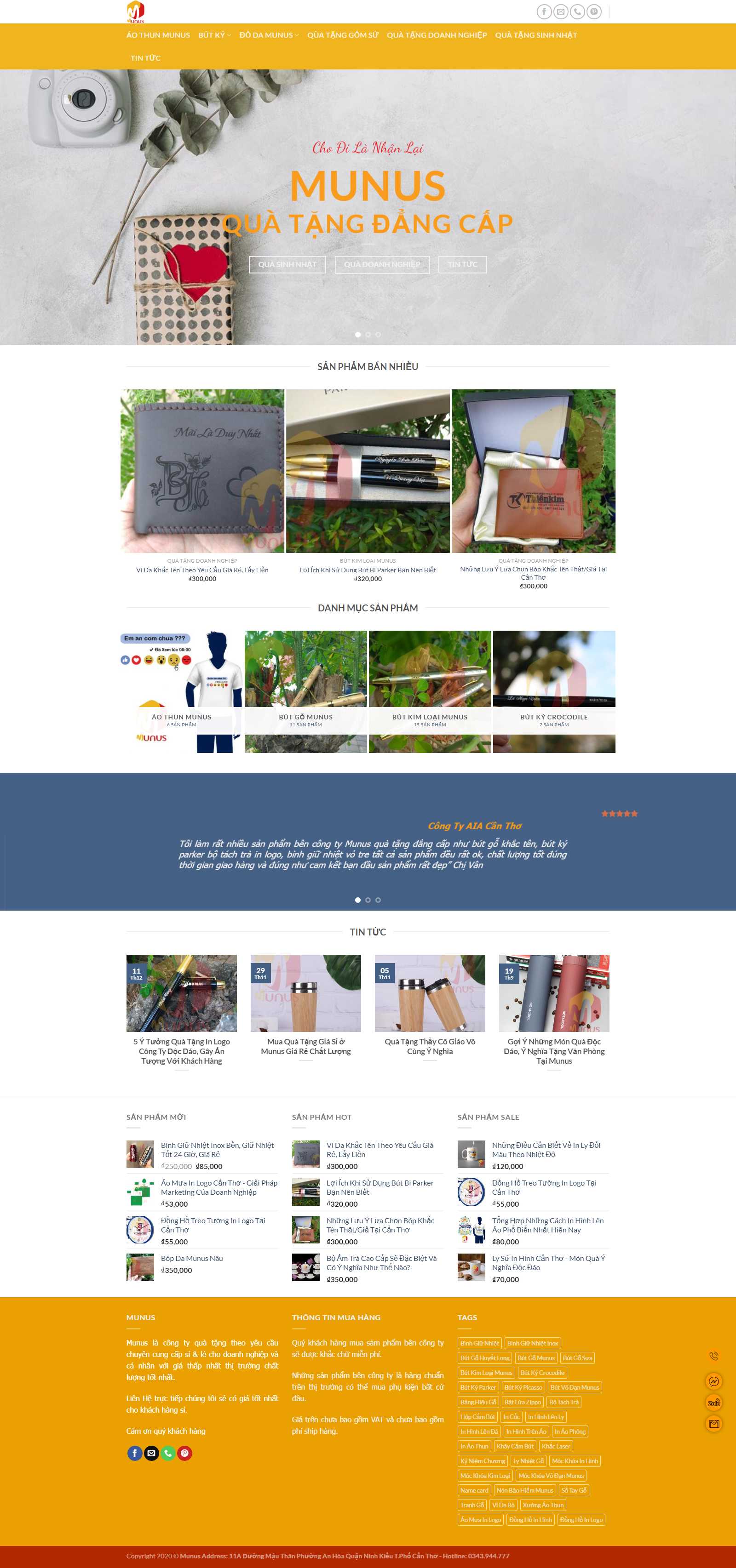 Thiết kế Website đồ lưu niệm - quatangmunus.com - VietWebGroup.Vn