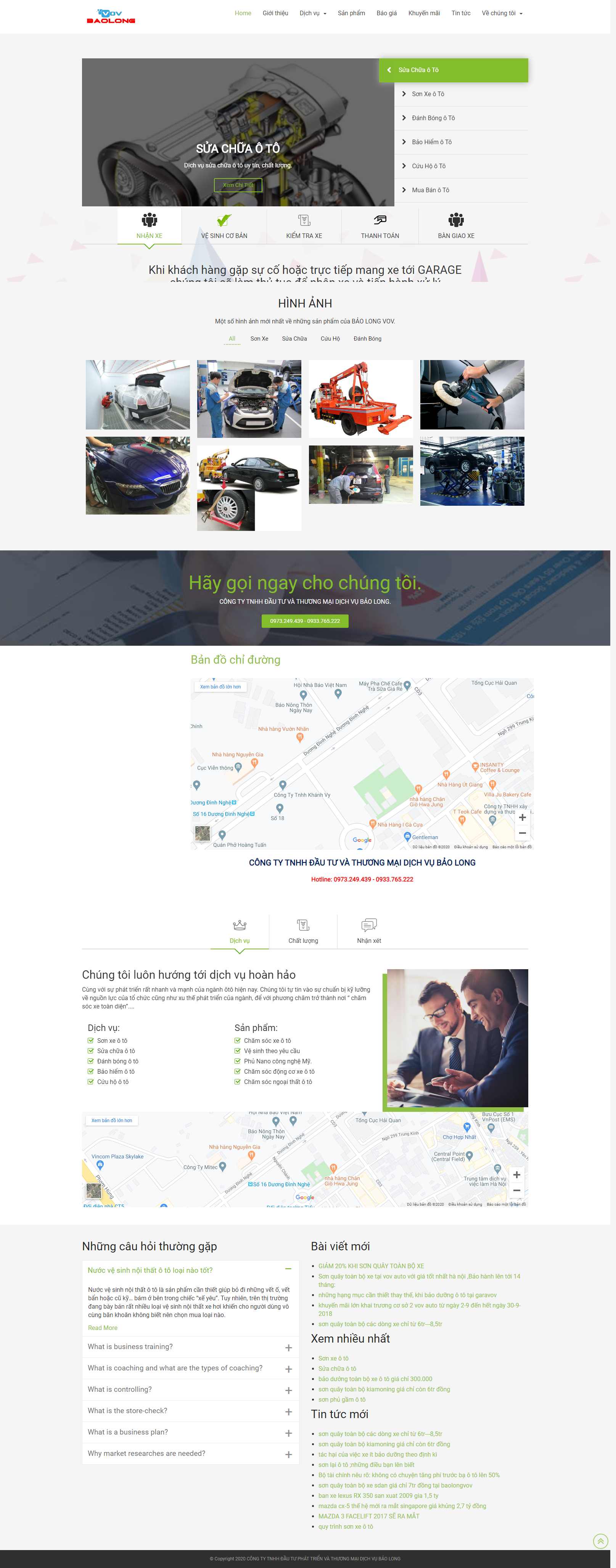 Thiết kế Website sửa chữa ô tô - baolongvov.com - VietWebGroup.Vn