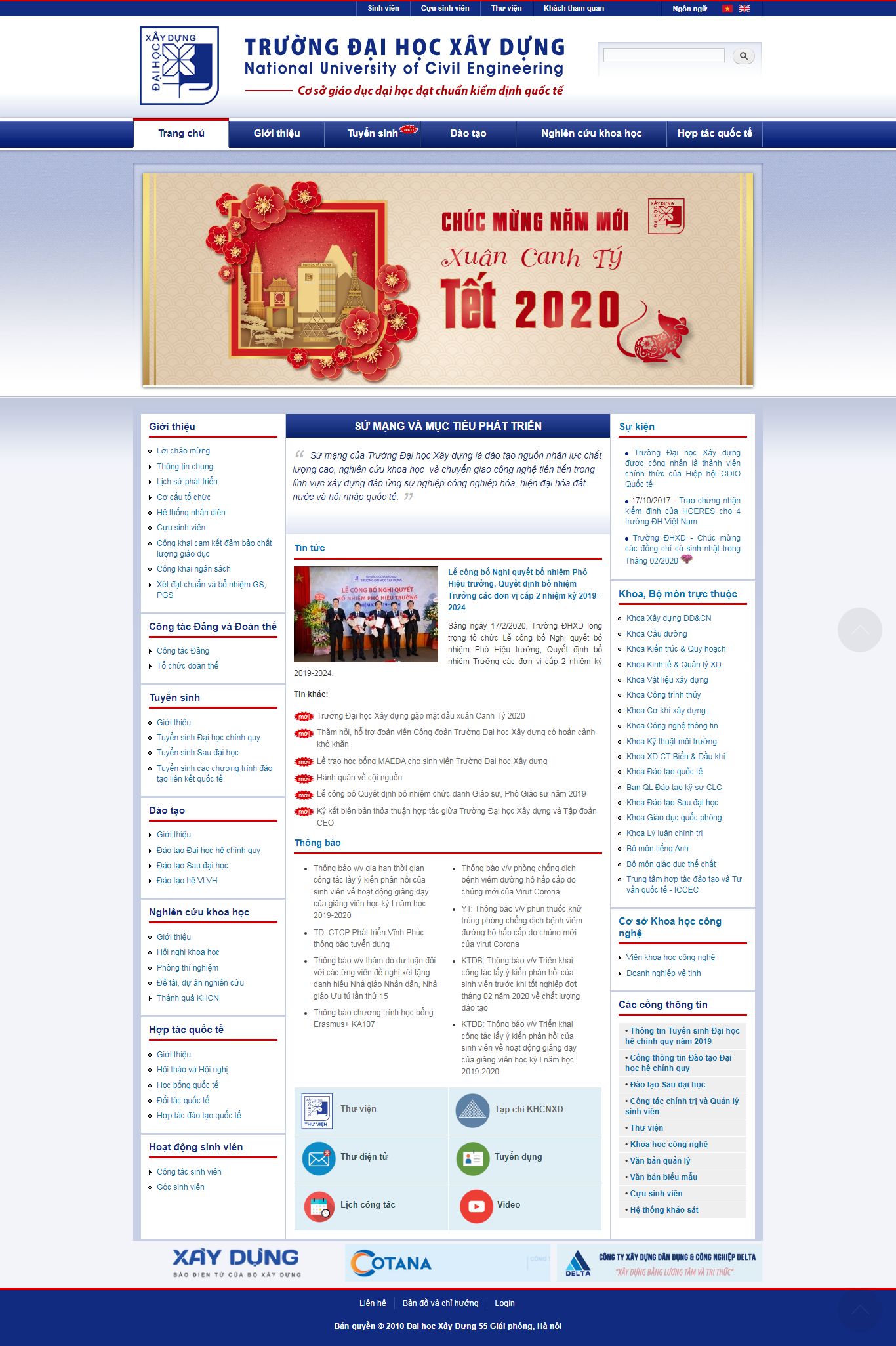 Thiết kế Website trường đại học - www.nuce.edu.vn - VietWebGroup.Vn