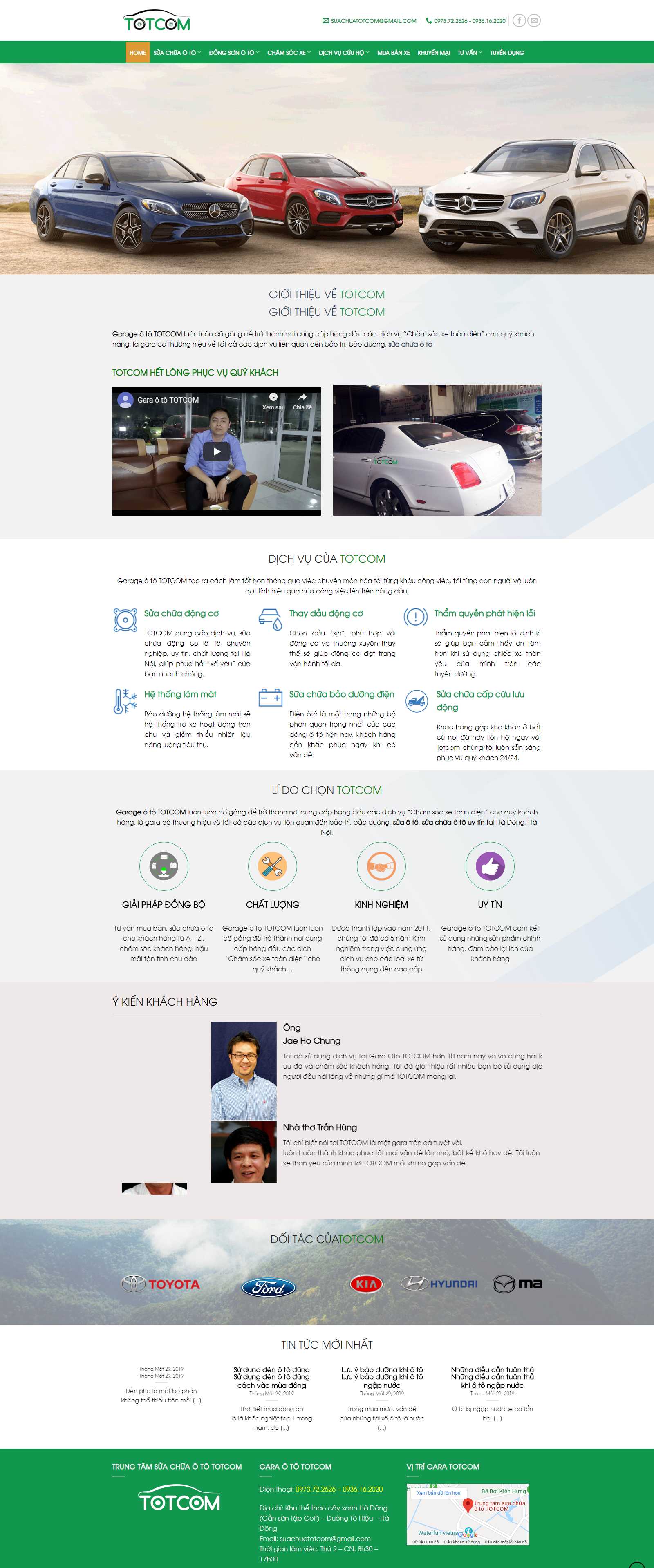 Thiết kế Website sửa chữa ô tô - totcom.vn - VietWebGroup.Vn