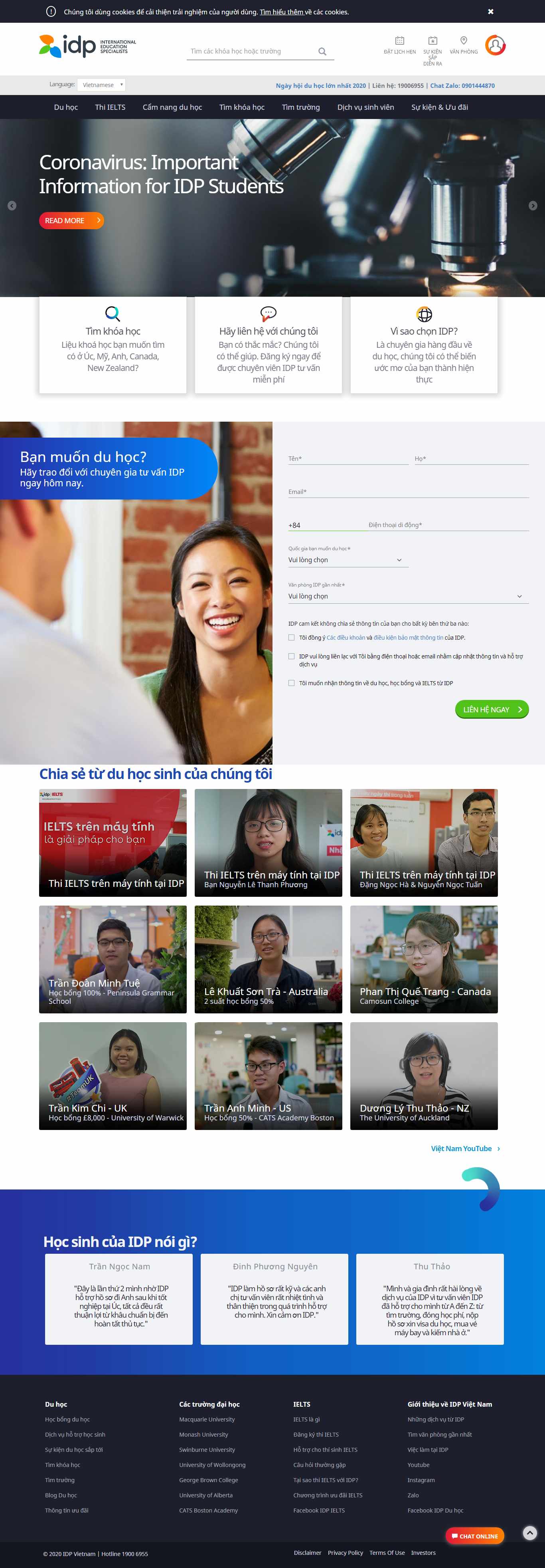 Thiết kế Website tư vấn du học - www.idp.com - VietWebGroup.Vn