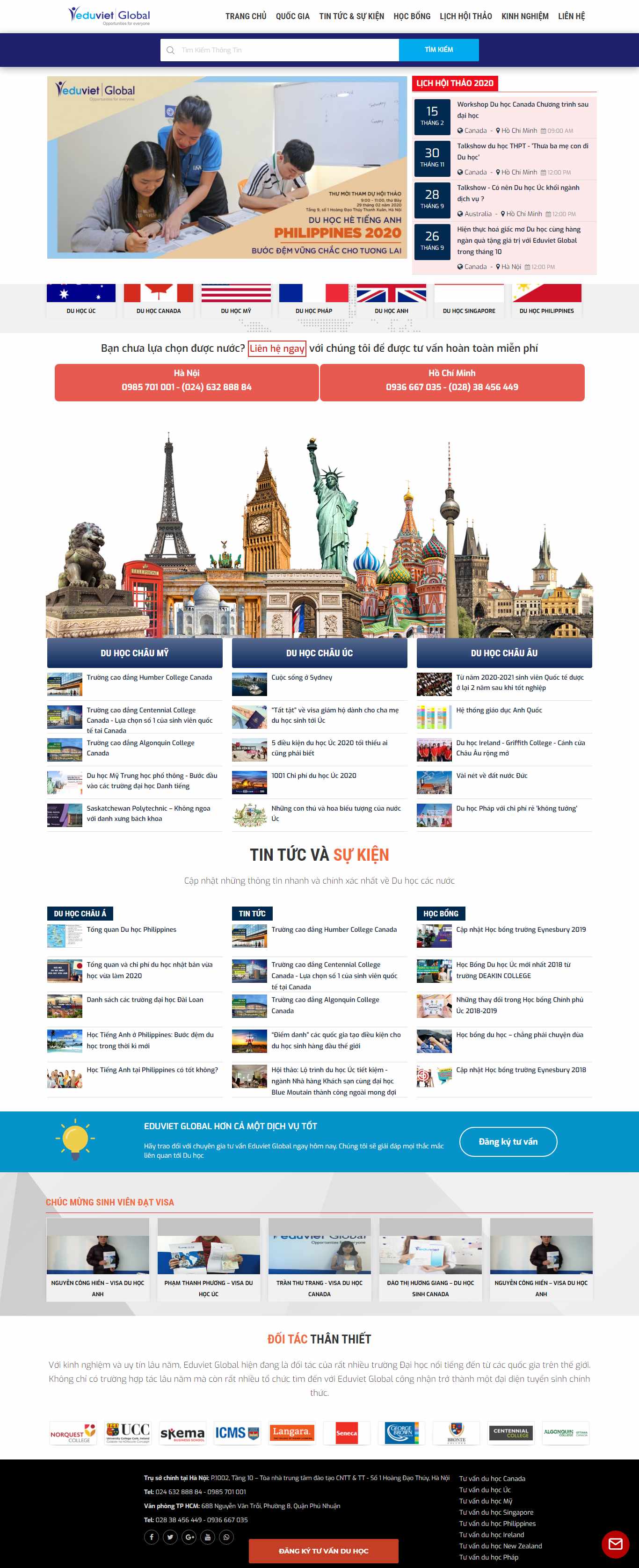 Thiết kế Website tư vấn du học - eduvietglobal.vn - VietWebGroup.Vn
