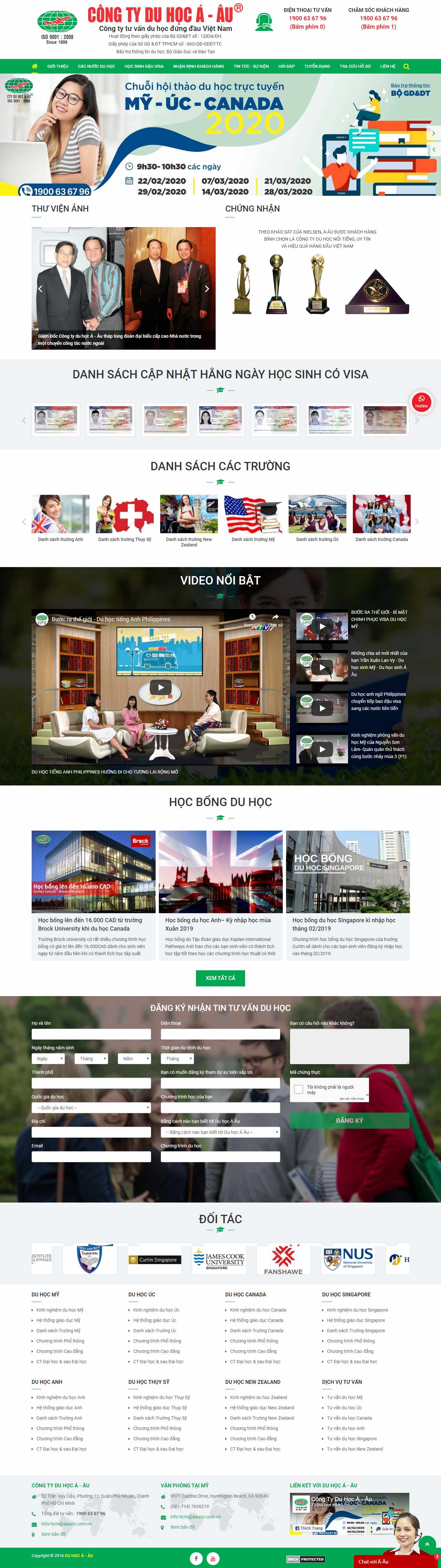 Thiết kế Website tư vấn du học - duhocaau.vn - VietWebGroup.Vn