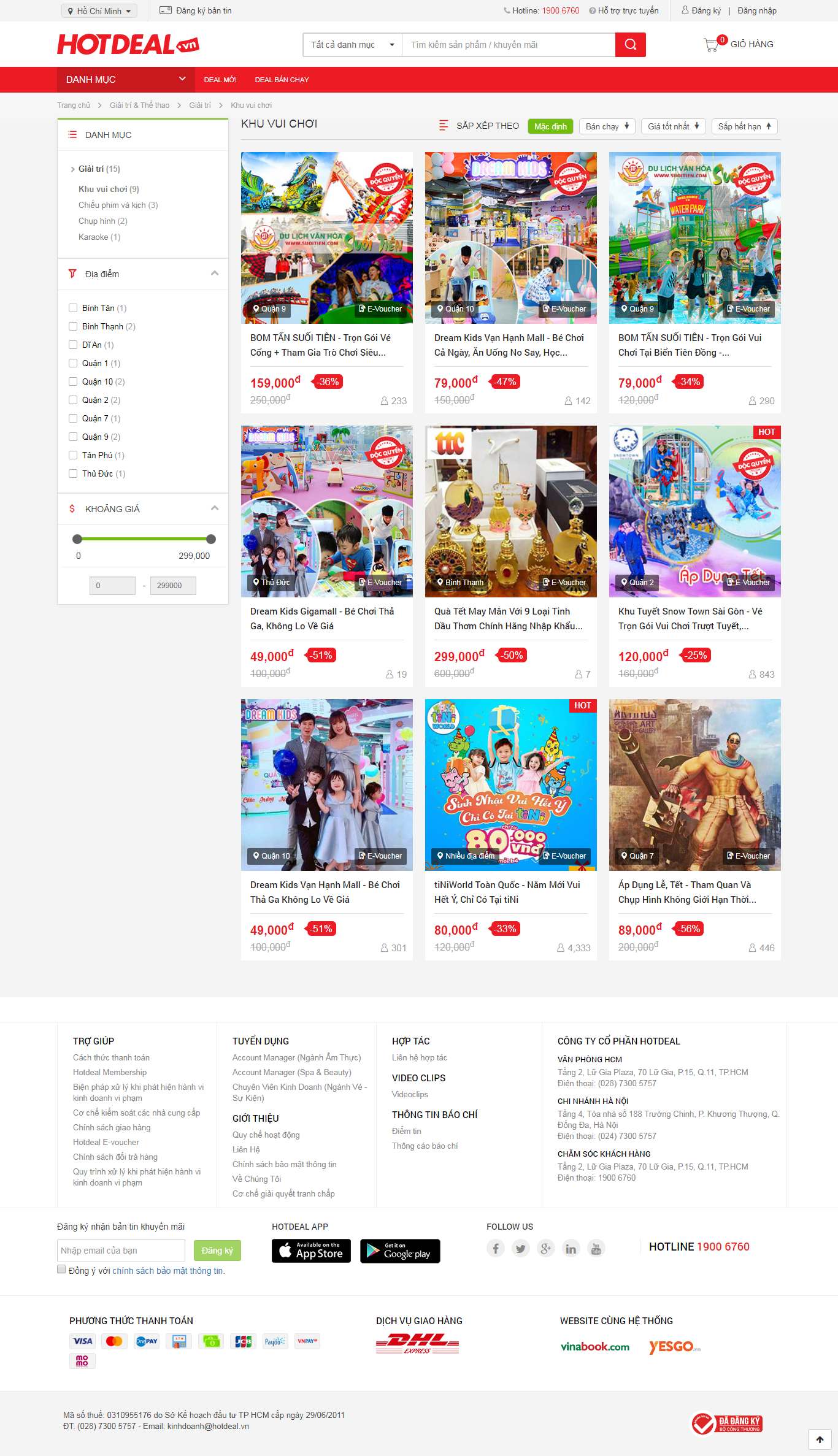 Thiết kế Website khu vui chơi - www.hotdeal.vn - VietWebGroup.Vn