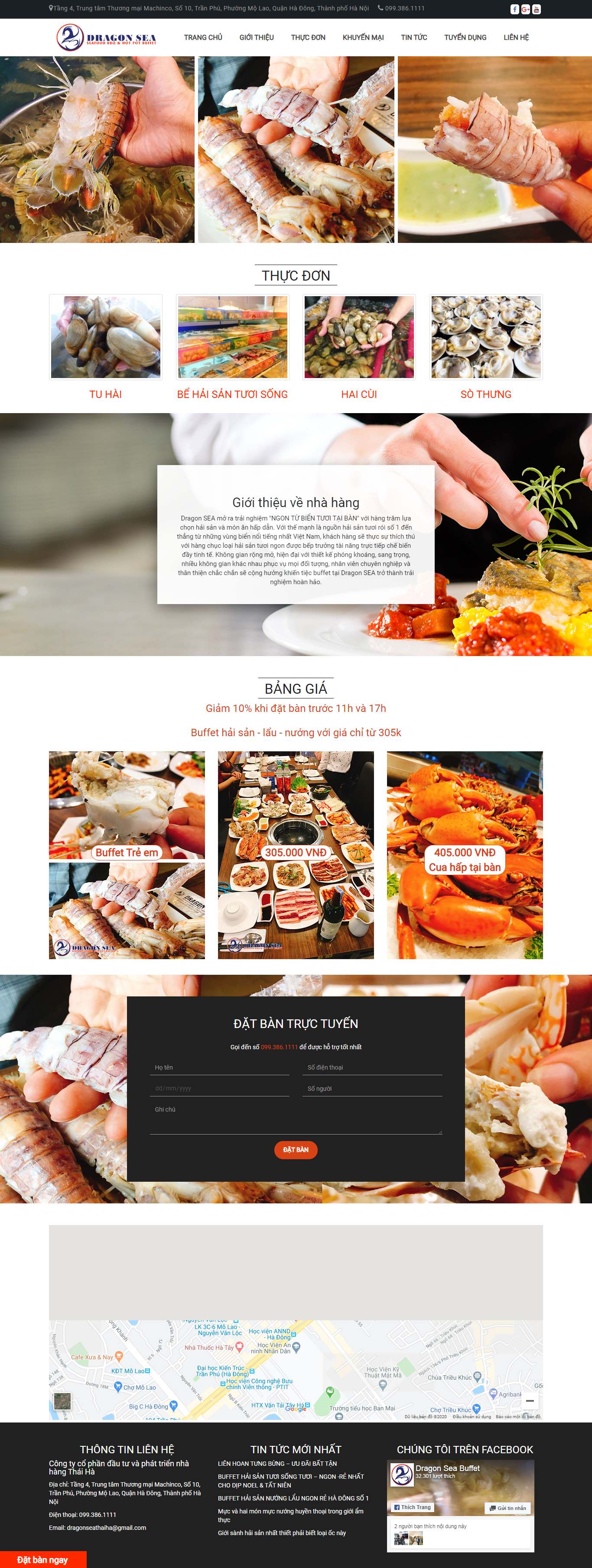 Thiết kế Website nhà hàng lẩu nướng - dragonsea.vn - VietWebGroup.Vn