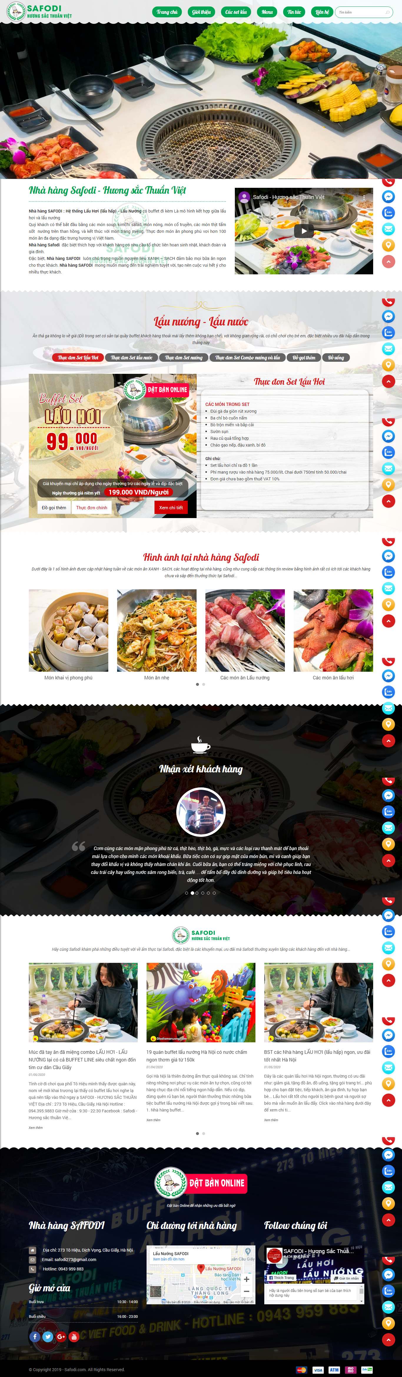 Thiết kế Website nhà hàng lẩu nướng - safodi.com - VietWebGroup.Vn
